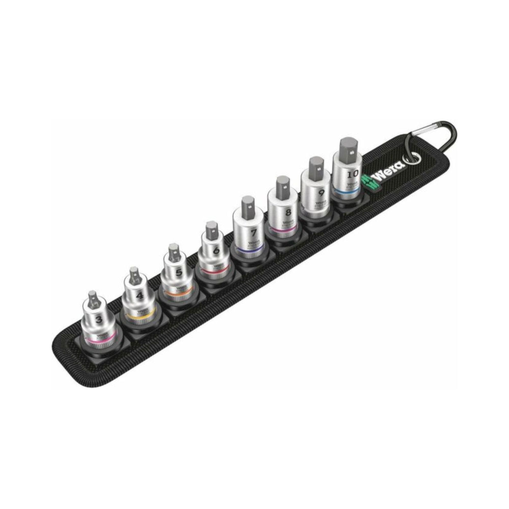 Wera 05003971001. Bitnuss-Satz Innensechskant, mit Haltefunktion, 3/8"-Antrieb, 8-teilig