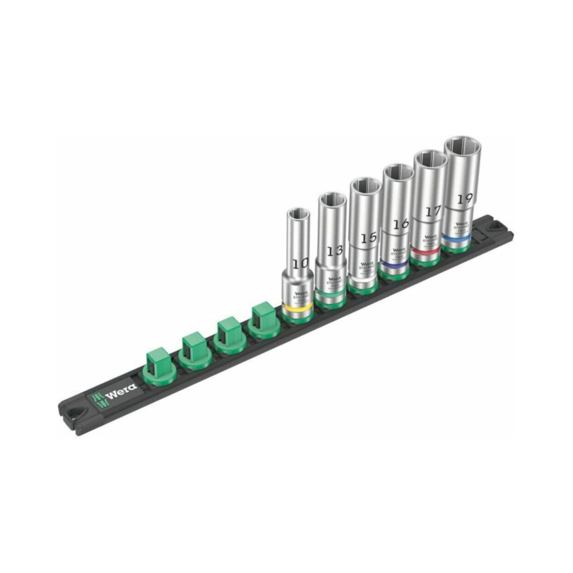 WERA 5005470001. Nut magnetic bar C Deep 1 socket set, 1/2" drive, 6 pieces