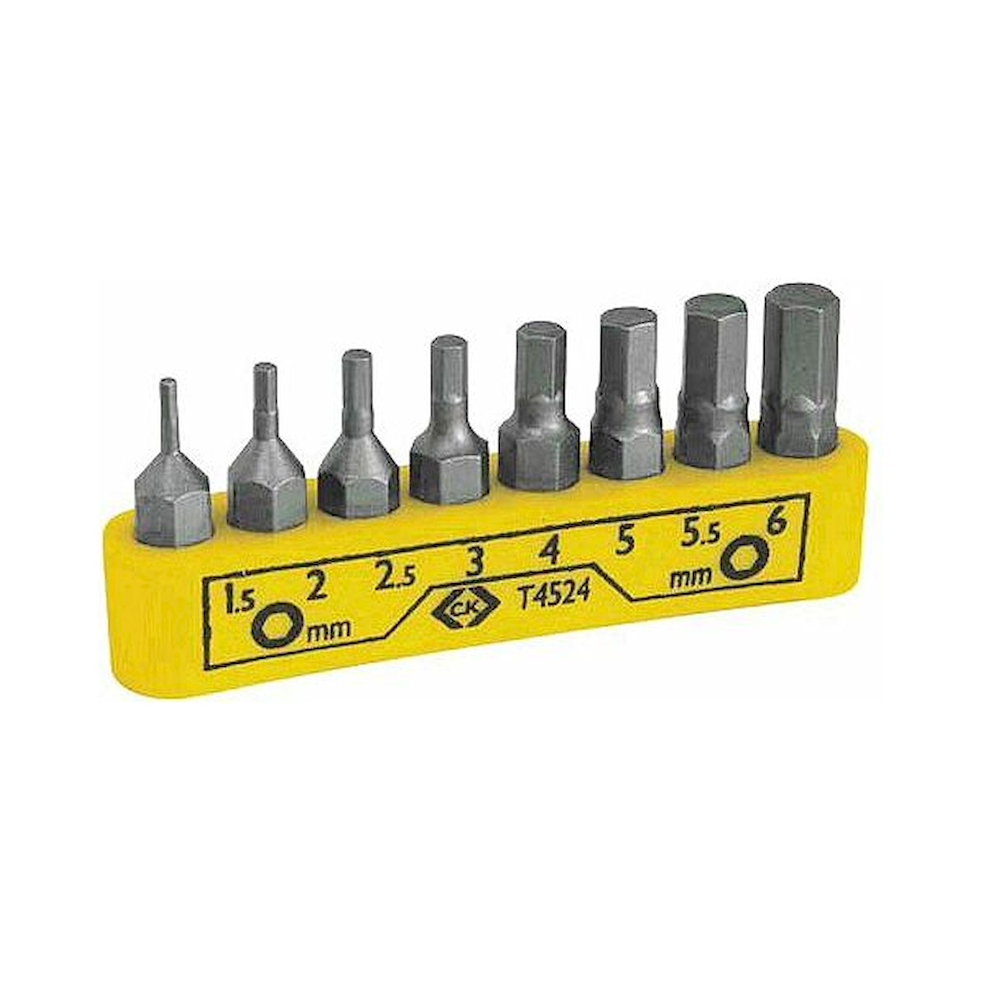 C.K T4524. Screwdriver bit set, hexagon, 8 pieces