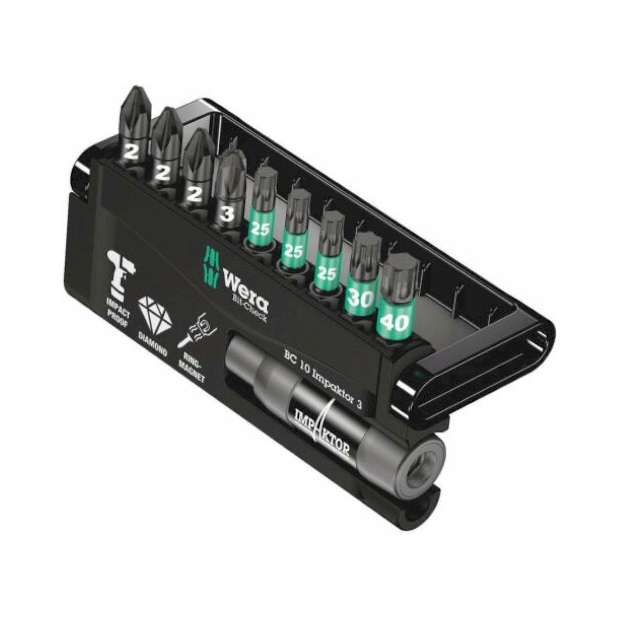 Wera 05057683001. Bit-Check 10 Impaktor 3, 10-teilig