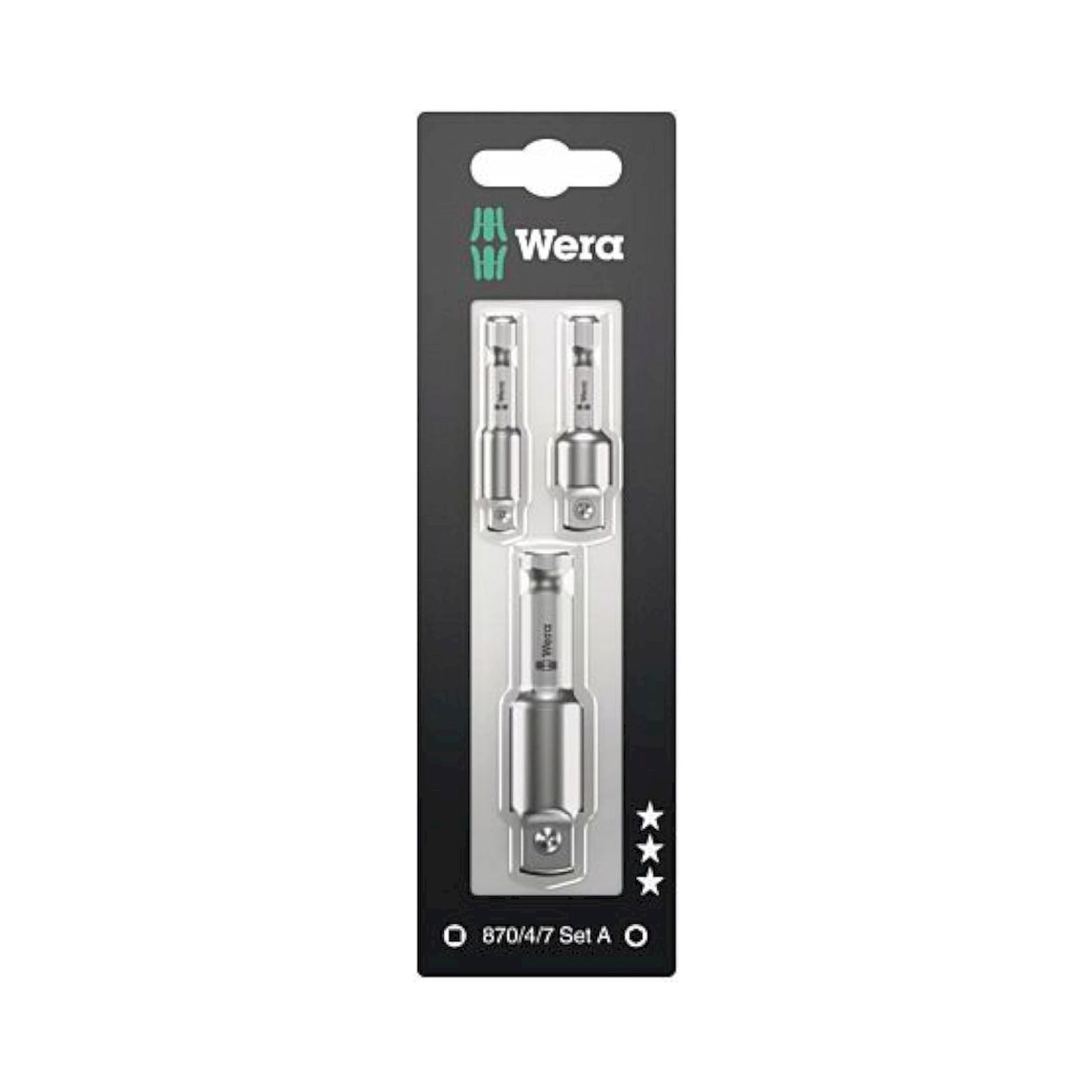 Wera 05073200001. Werkzeugschäfte für Steckschlüsseleinsätze, 3-teilig