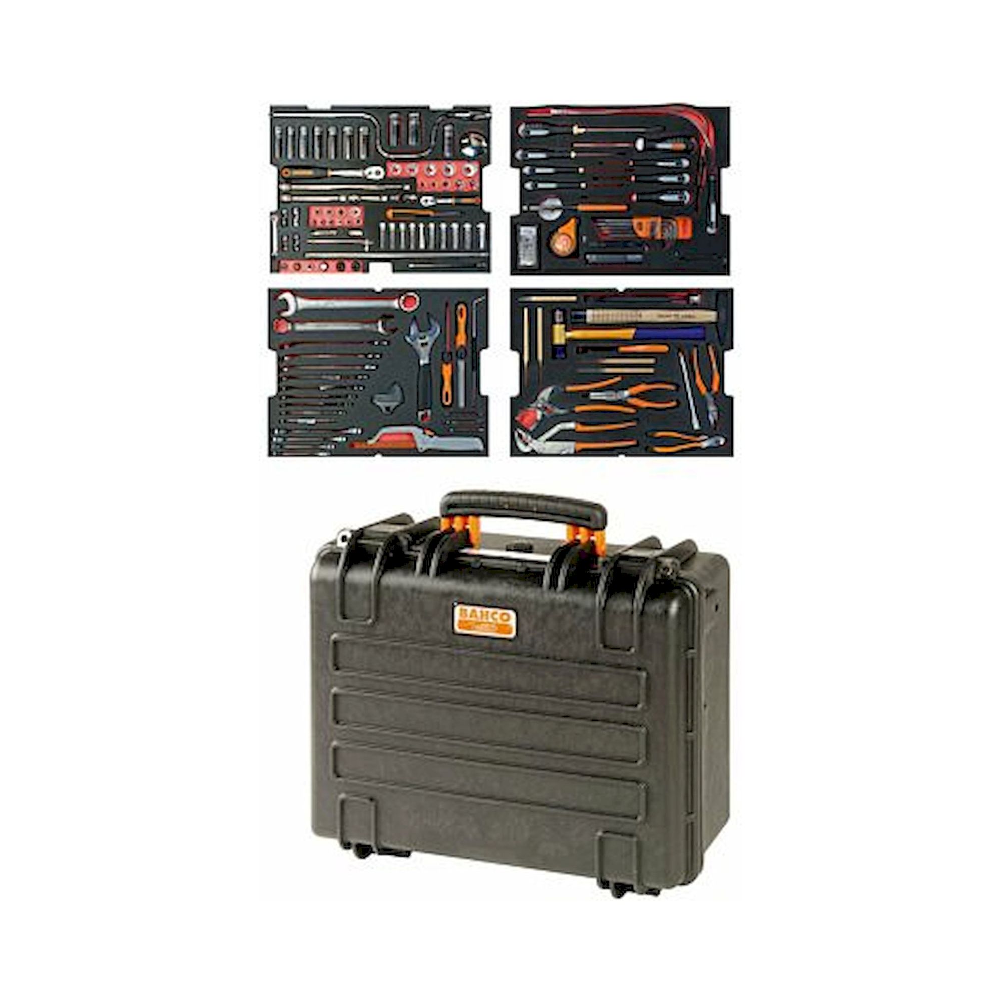 Bahco 4750RCHD01FF1. Werkzeugkoffer Luftfahrt, 159-teilig