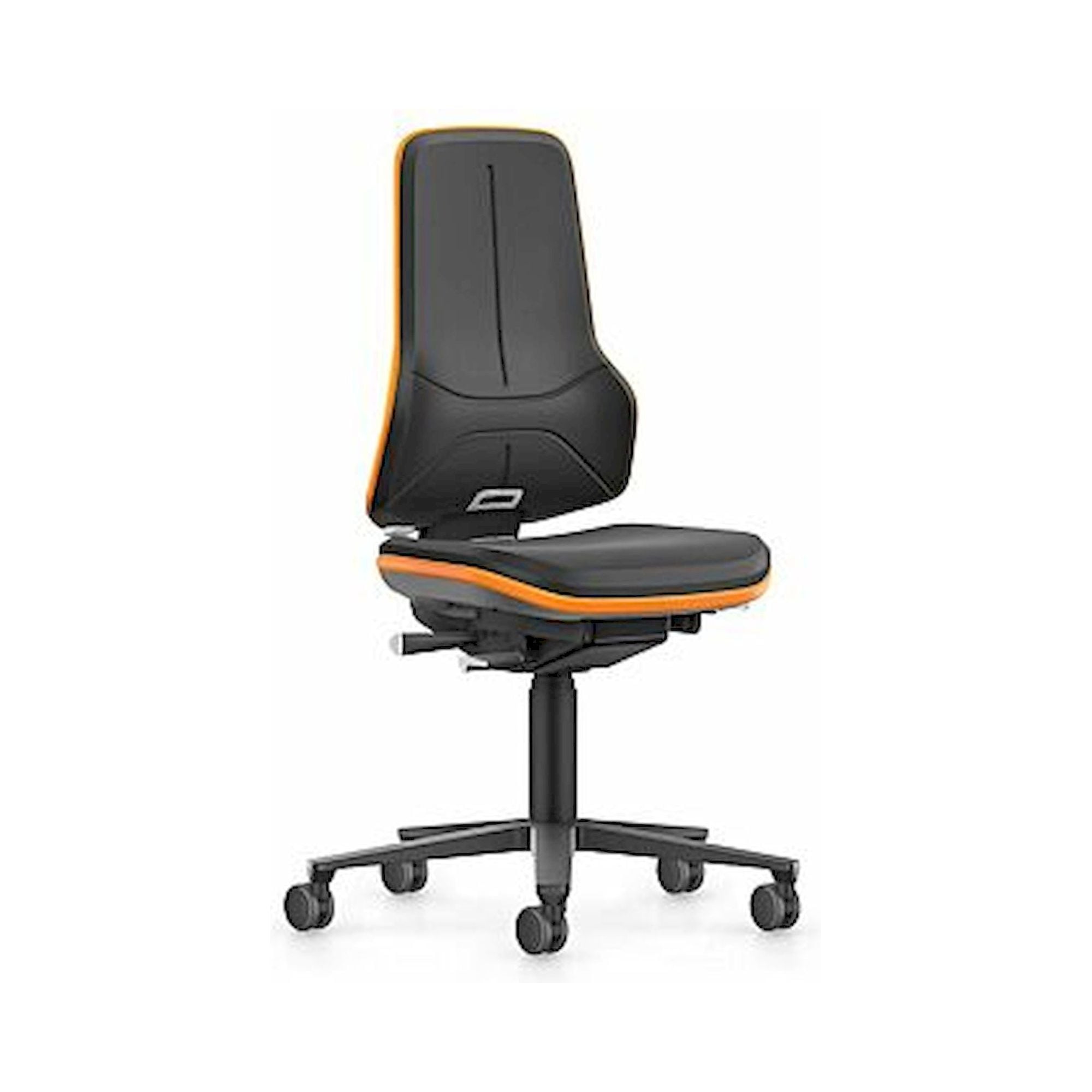 Bimos 9575-2000-3279. NEON XXL, Schwerlast-Arbeitsstuhl, Integralschaum schwarz, Flexband orange