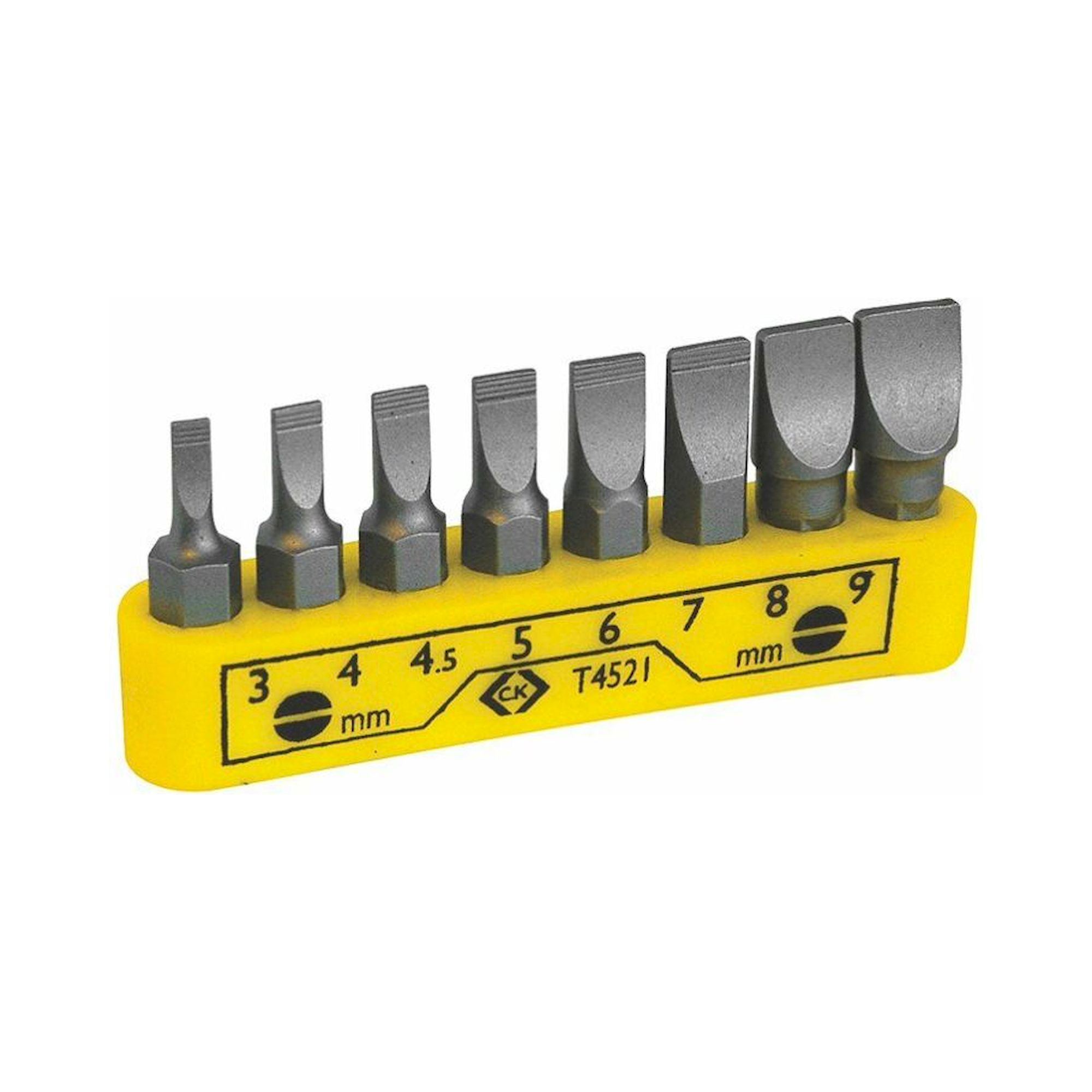 C.K T4521. Screwdriver bit set, slotted, 8 pieces