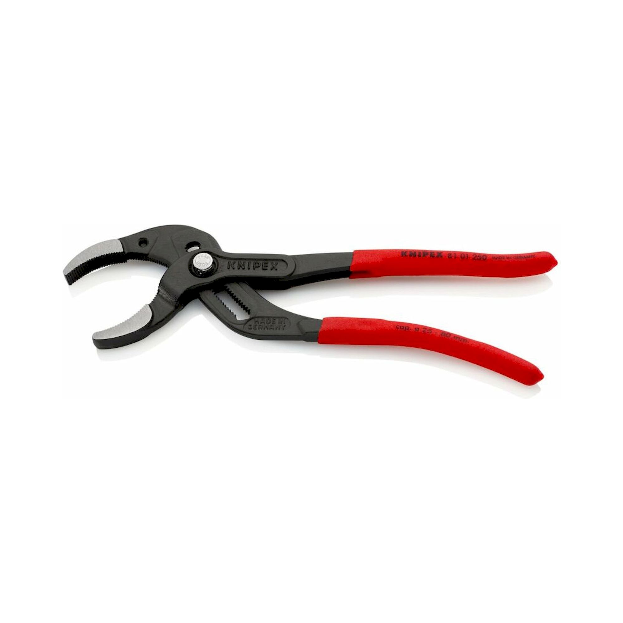 Knipex 81 01 250 SB. Siphon- und Connectorenzange "SpeedGrip", gezahnt, rutschhemmender Kunststoffüberzug, schwarz atramentiert, 250 mm (SB-Karte/Blister)