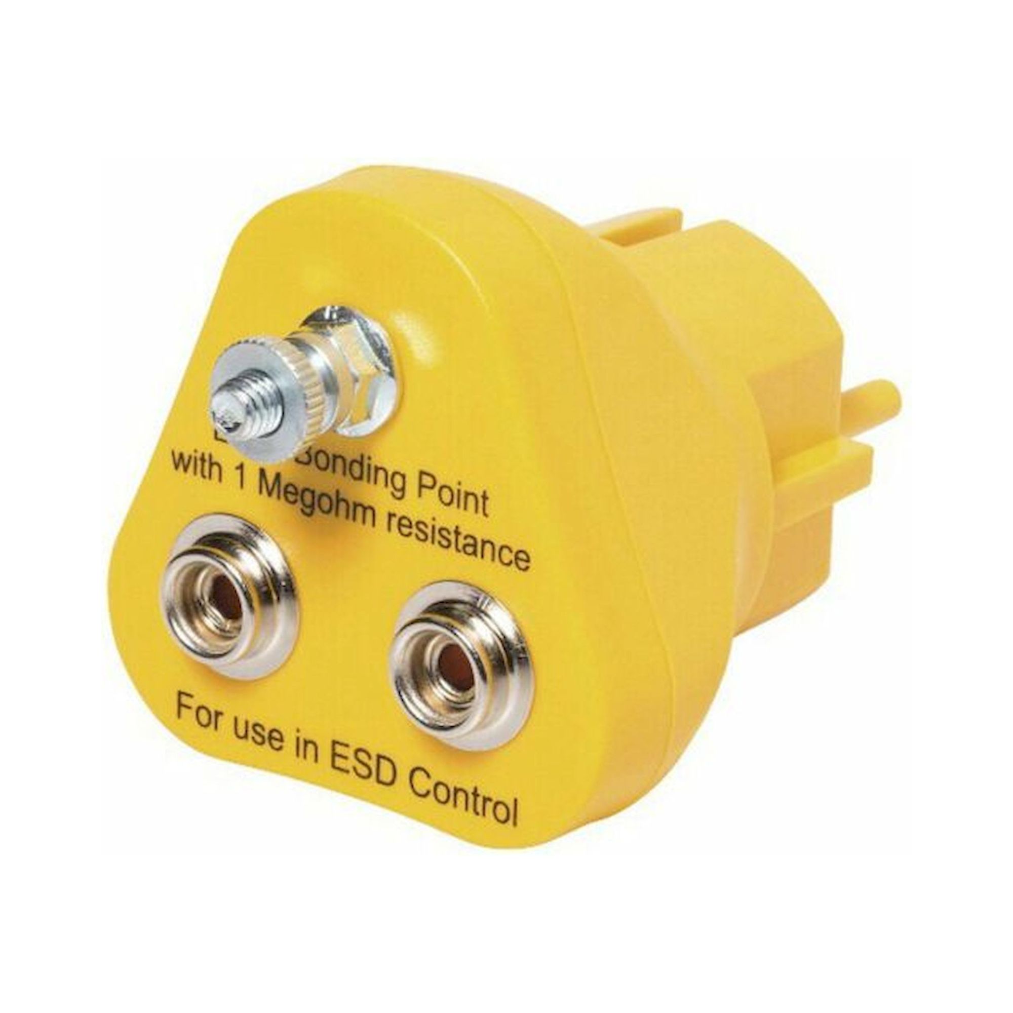Safeguard SG-ES-2X10DK-GE. ESD-Erdungsstecker, 2x 10 mm Druckknopf, gelb
