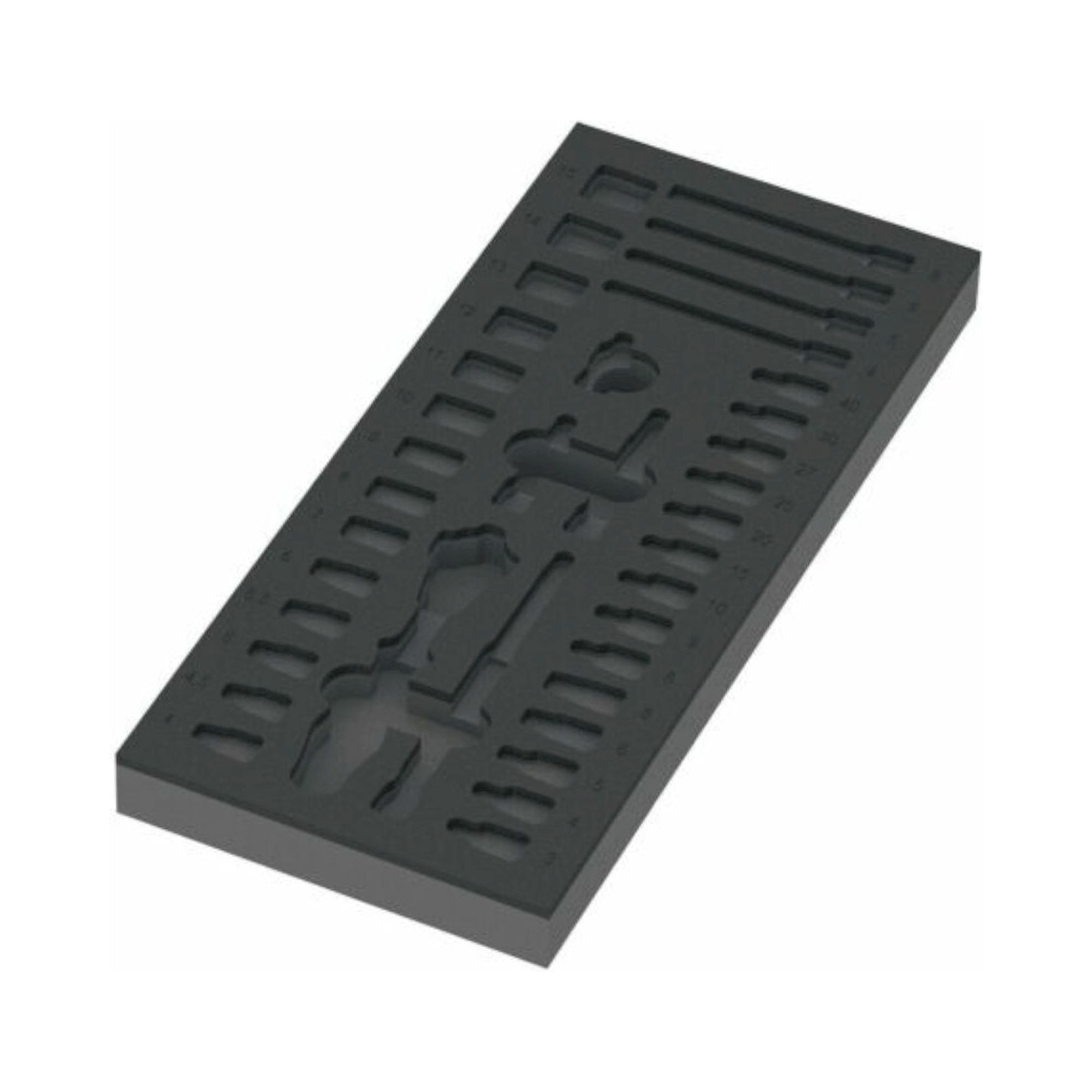 Wera 05137320001. Schaumstoffeinlage 8000 A Zyklop Knarre 1/4" Set 1, ohne Werkzeug, 172 x 30 x 392 mm