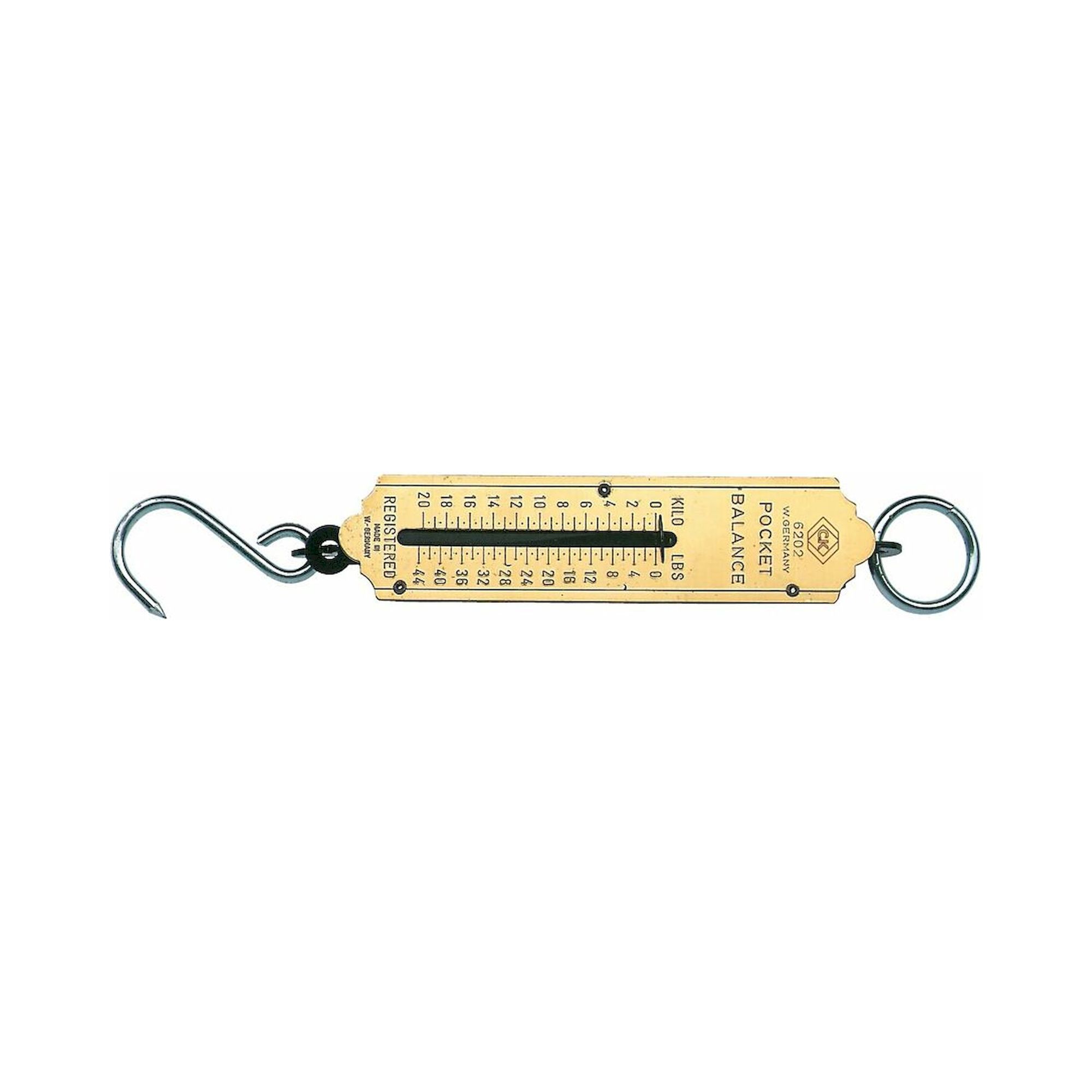 C.K T6202 044. Federzugwaage aus Messing, 20 kg / 44lb