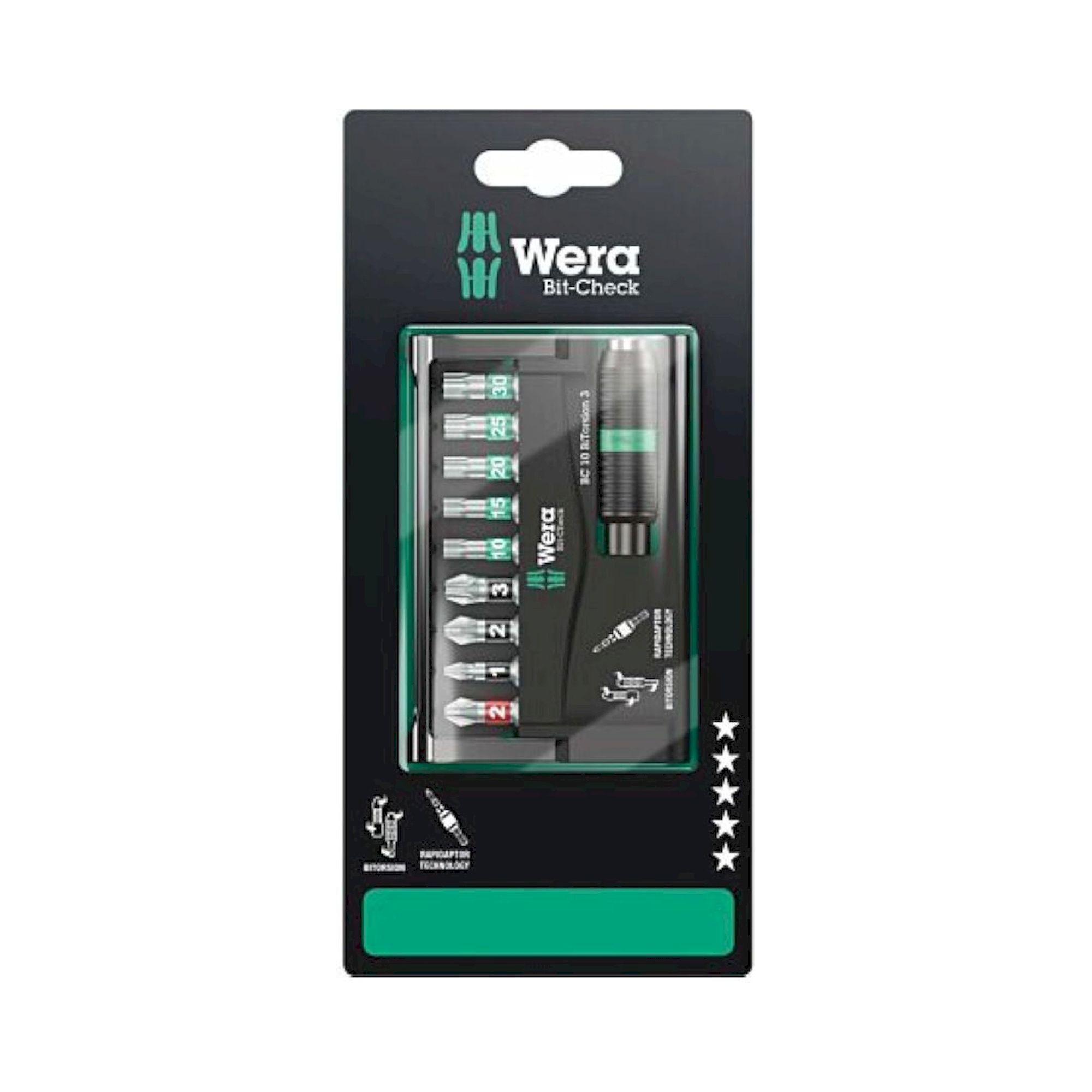 Wera 05073418001. Bit-Check 10 BiTorsion 3 SB, 10-teilig