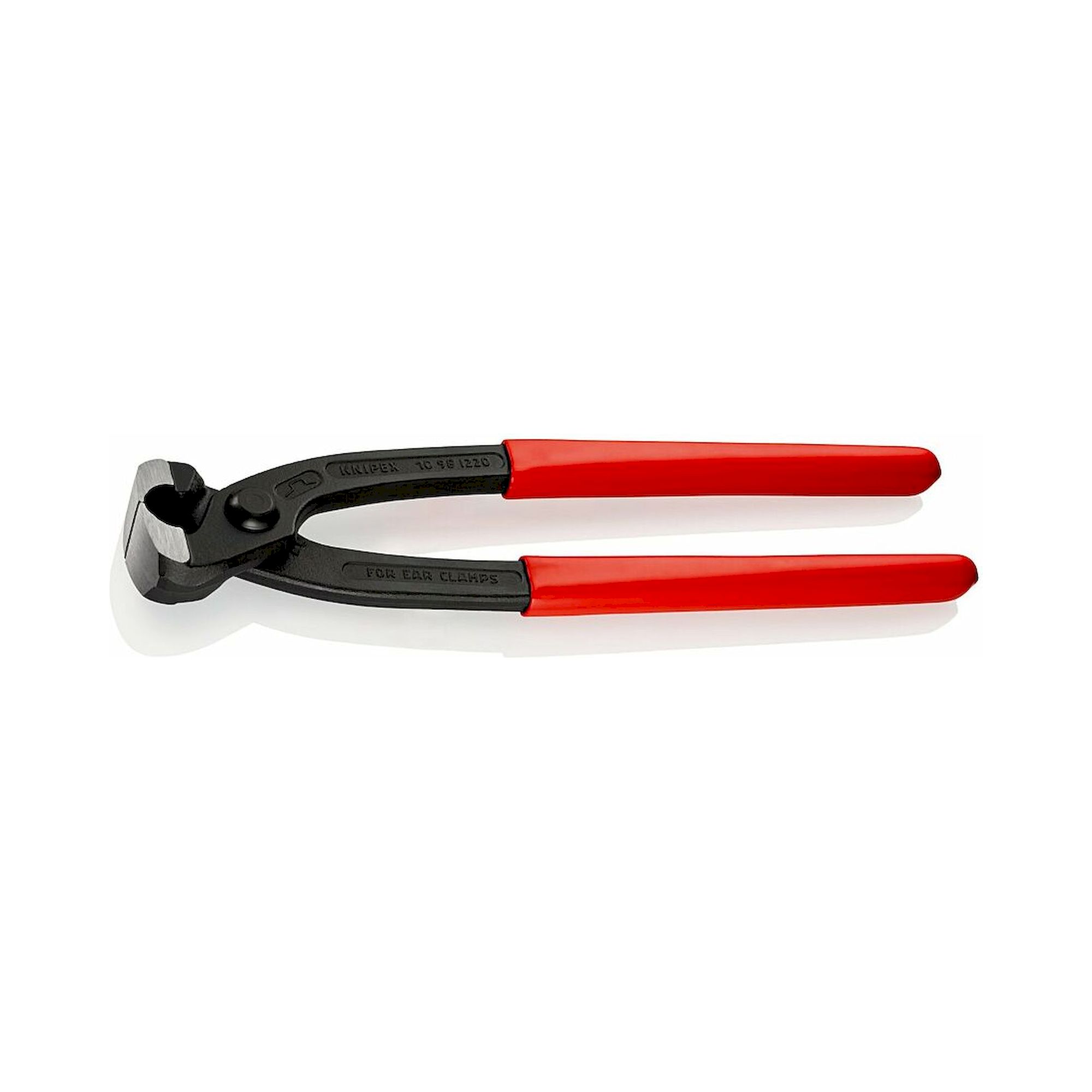 Knipex 10 98 I220 SB. Ohrklemmenzange mit Kunststoff überzogen, schwarz atramentiert, 220 mm (SB-Karte/Blister)