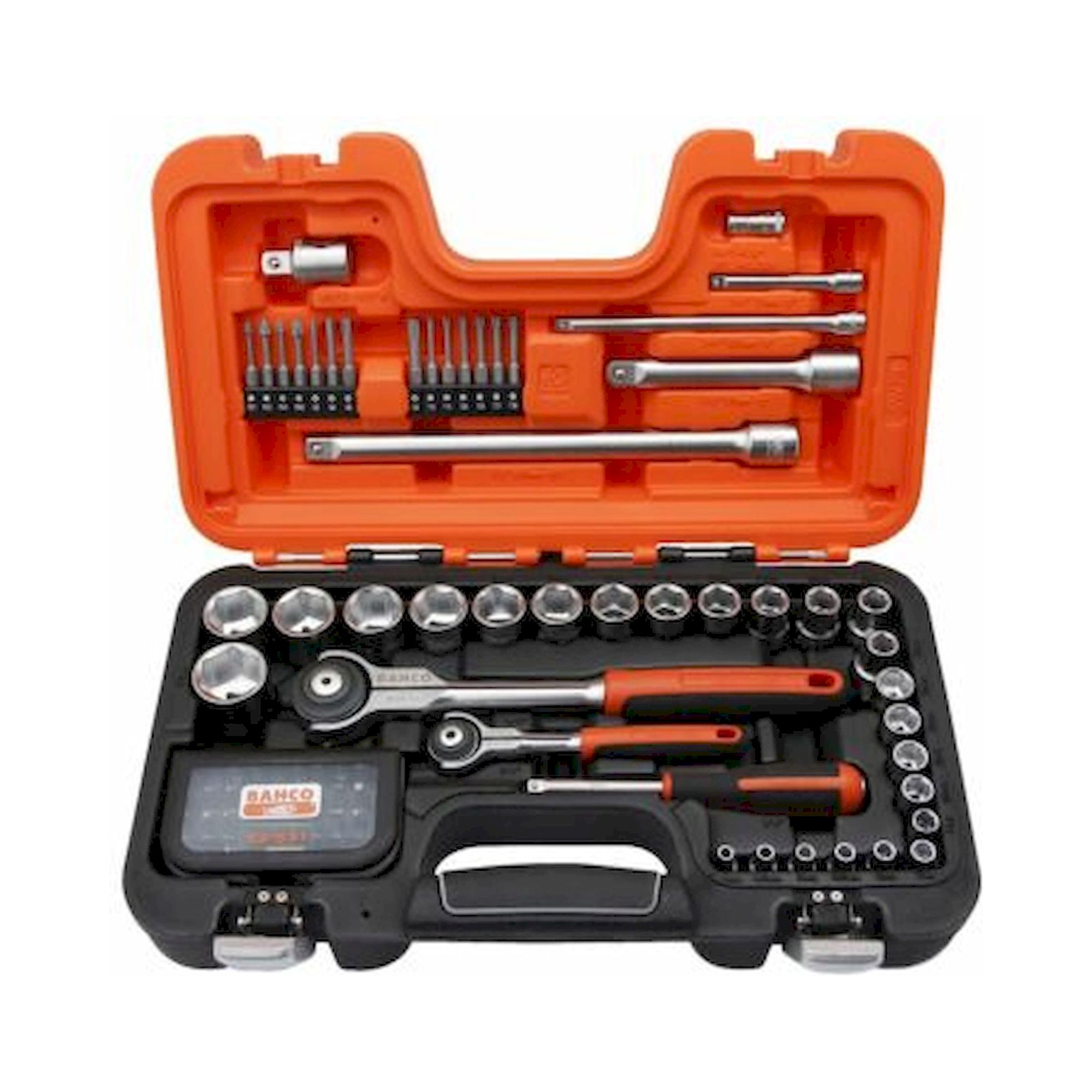 Bahco SW79. Steckschlüssel-Satz 1/4" und 1/2", metrisch, Sechskantprofil