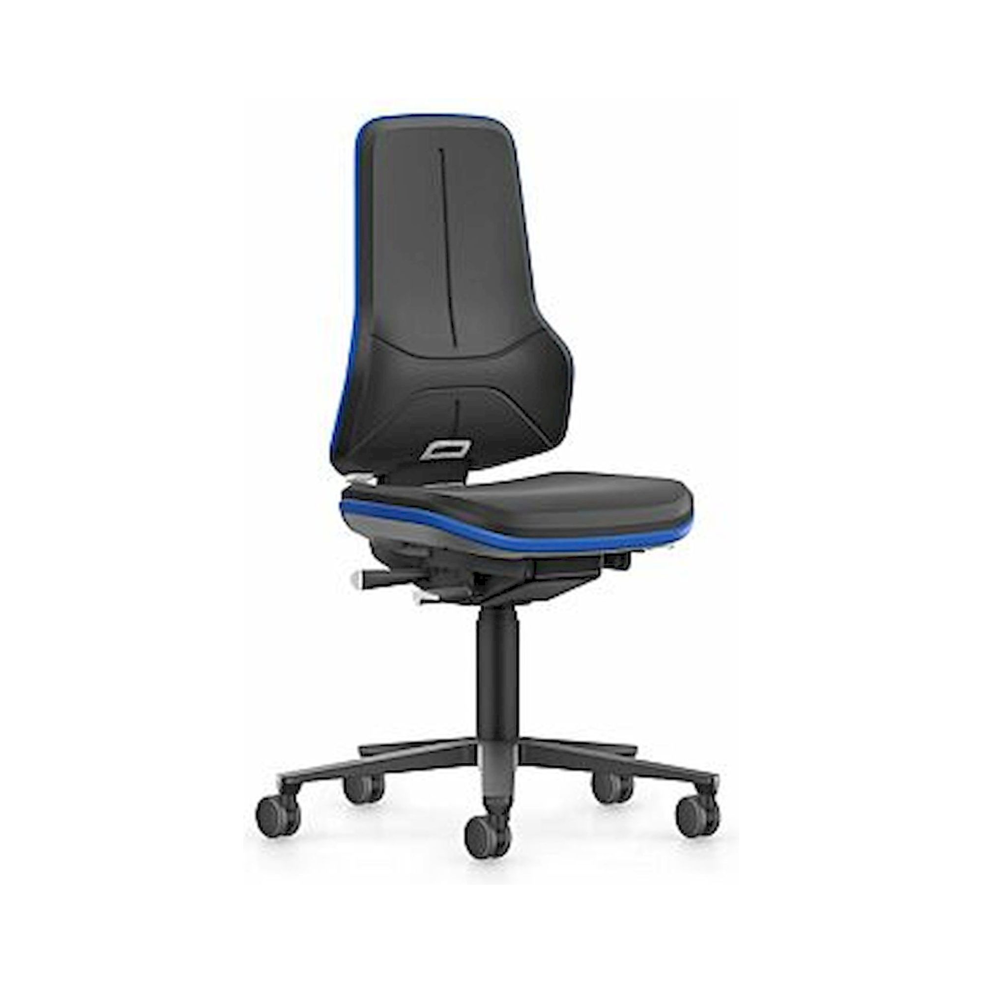 Bimos 9575-2000-3277. NEON XXL, Schwerlast-Arbeitsstuhl, Integralschaum schwarz, Flexband blau