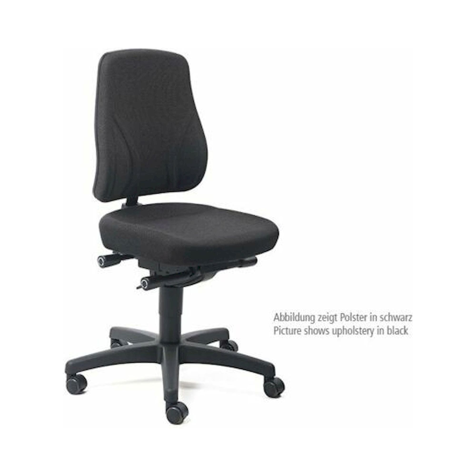 Bimos 9633-6801. All-In-One Trend 2 Arbeitsdrehstuhl, Stoffpolster schwarz