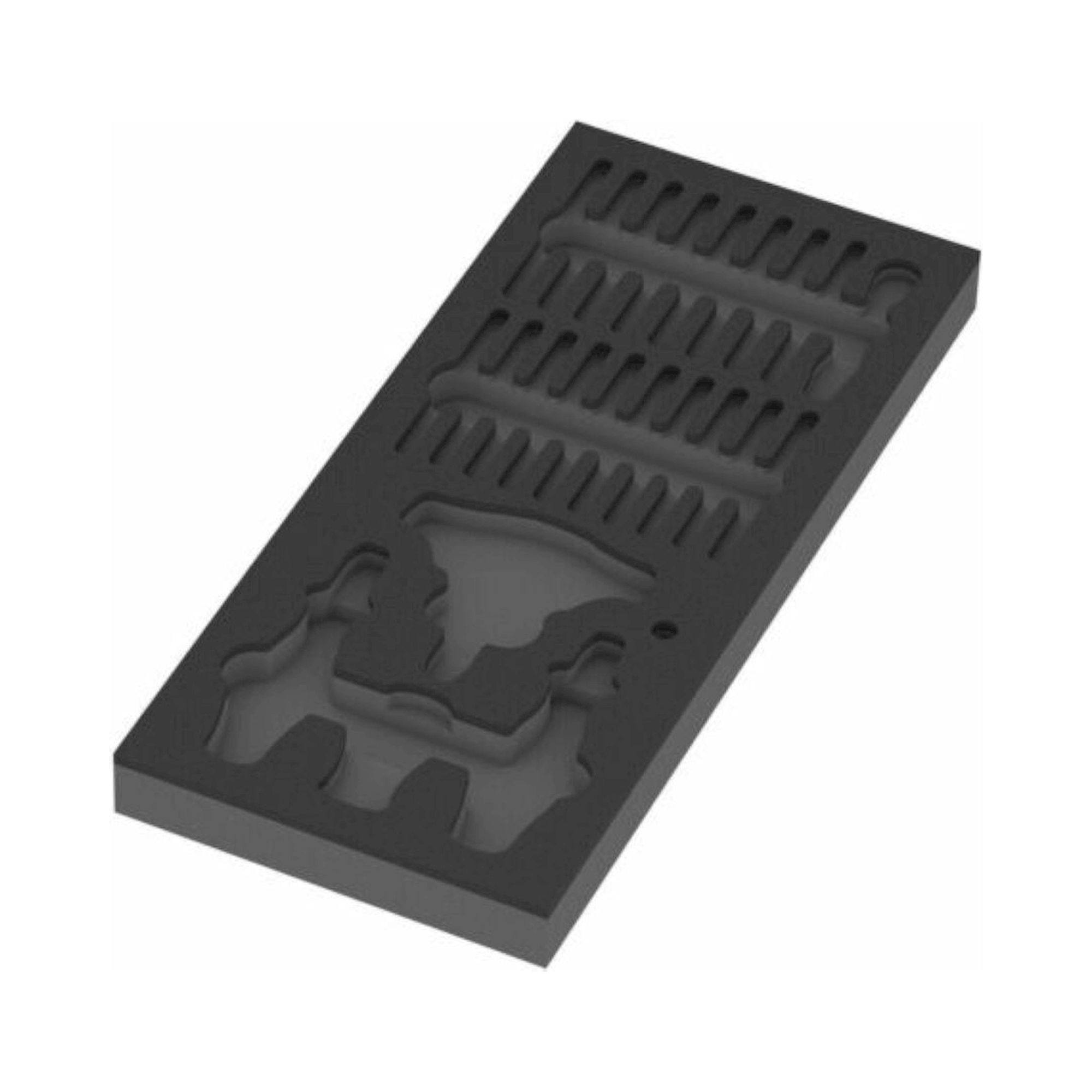 Wera 05137352001. Schaumstoffeinlage Kraftform Kompakt Ratschen-Set 1, ohne Werkzeug, 172 x 30 x 392 mm