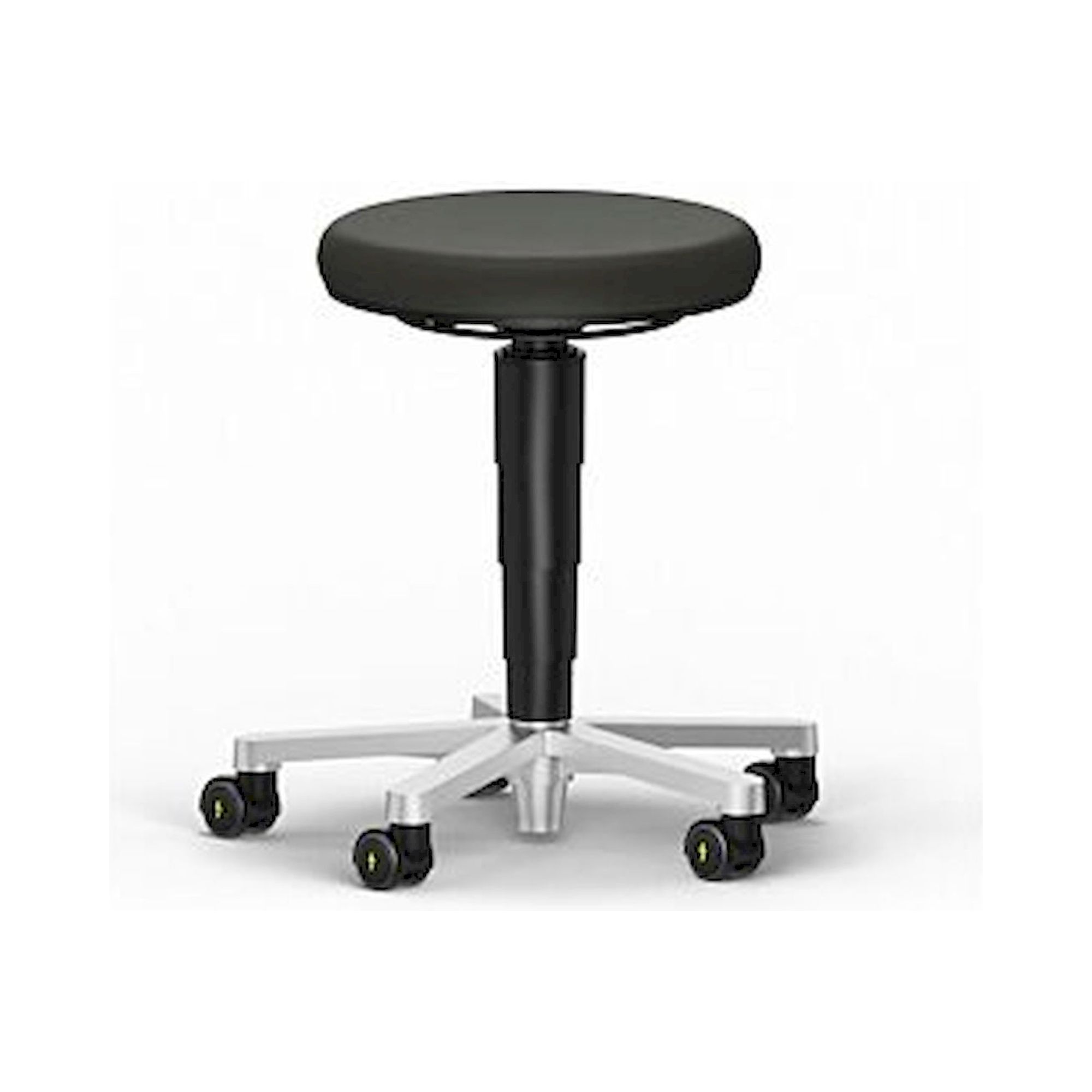 Bimos 9463E-MG01. ESD Hocker 2, mit Rollen, Kunstleder Magic schwarz, Farbring schwarz