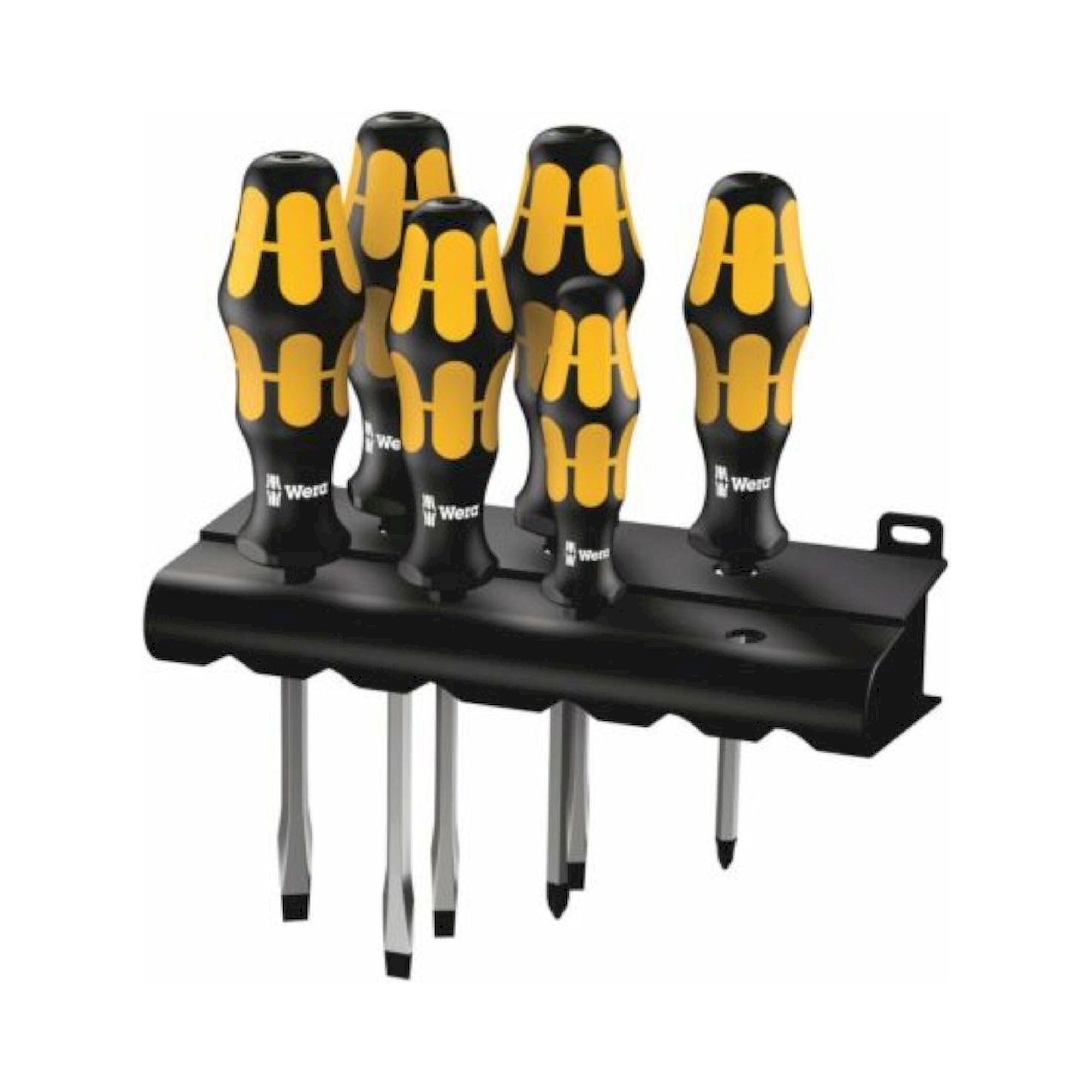 Wera 05018283001. Schraubendrehersatz Kraftform 932 S/6 "Der Schraubmeißel" + Rack, 6-teilig