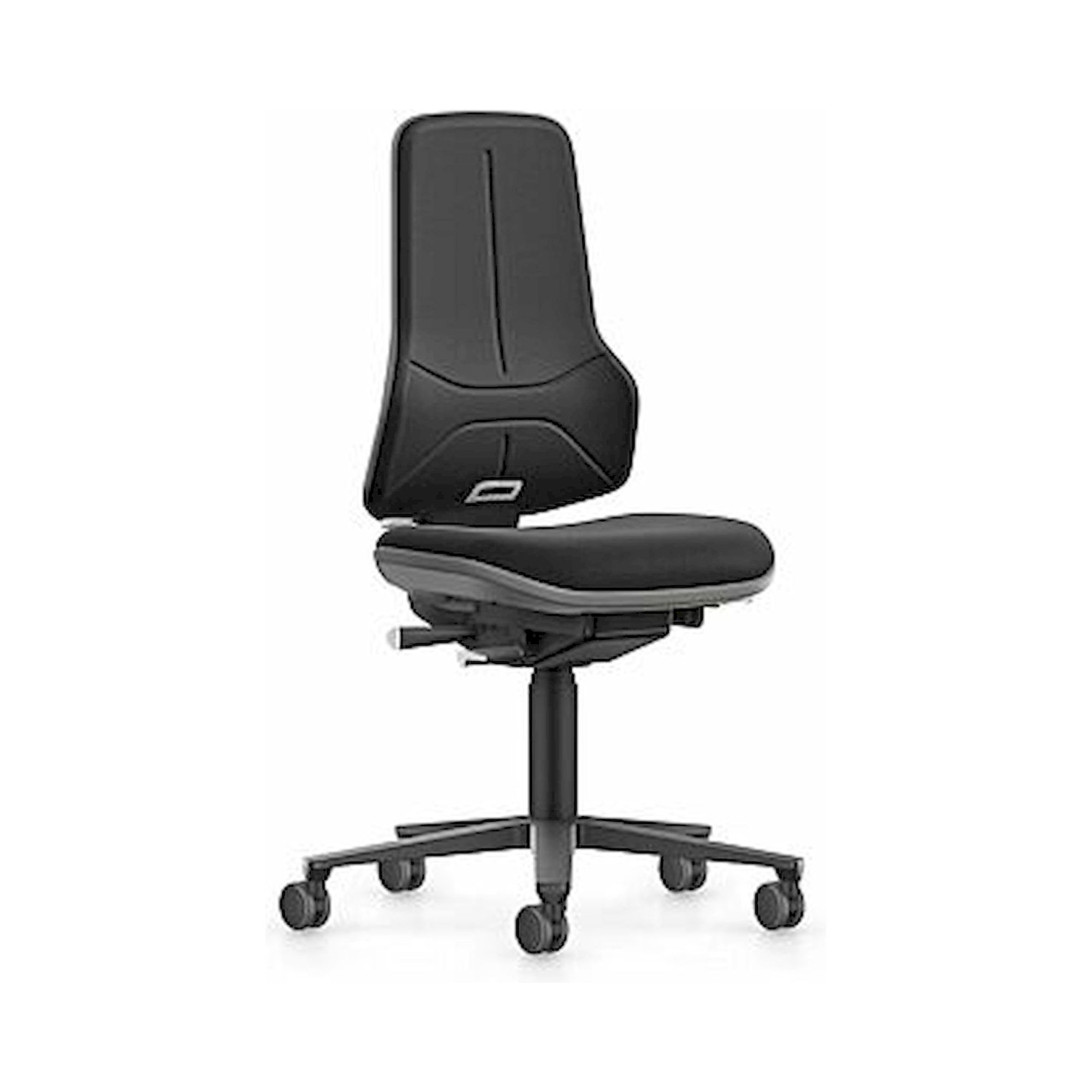 Bimos 9575-6801-3278. NEON XXL, Schwerlast-Arbeitsstuhl, Stoff Duotec schwarz, Flexband grau