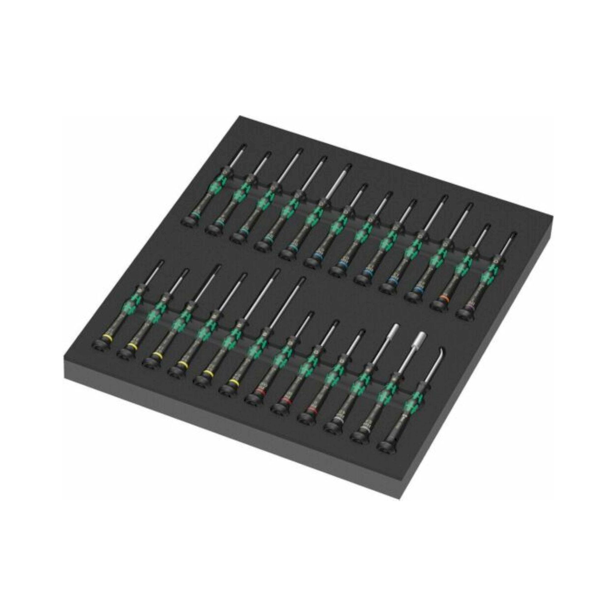 Wera 05150106001. Schaumstoffeinlage Schraubendreher Kraftform Micro Set 1, 24-teilig