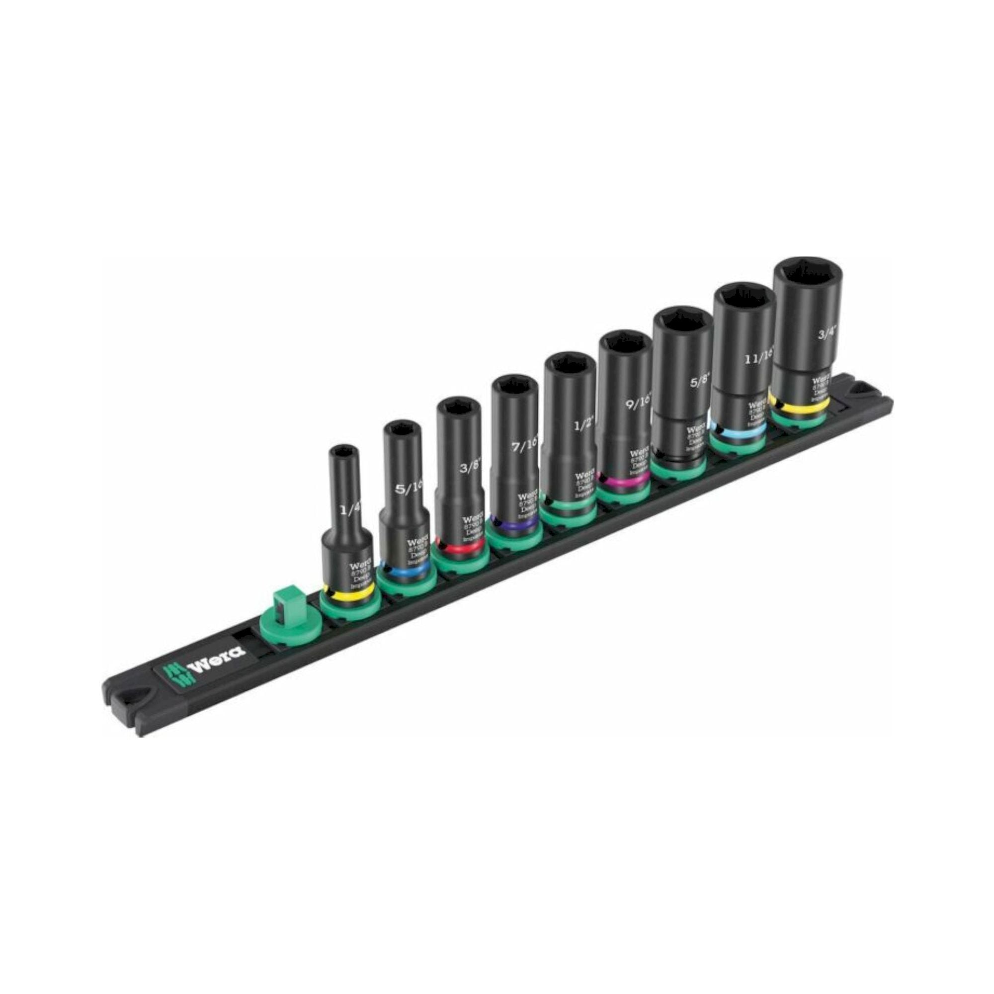 Wera 05005591001. Steckschlüsseleinsatz-Satz, 3/8"-Antrieb, 9-teilig