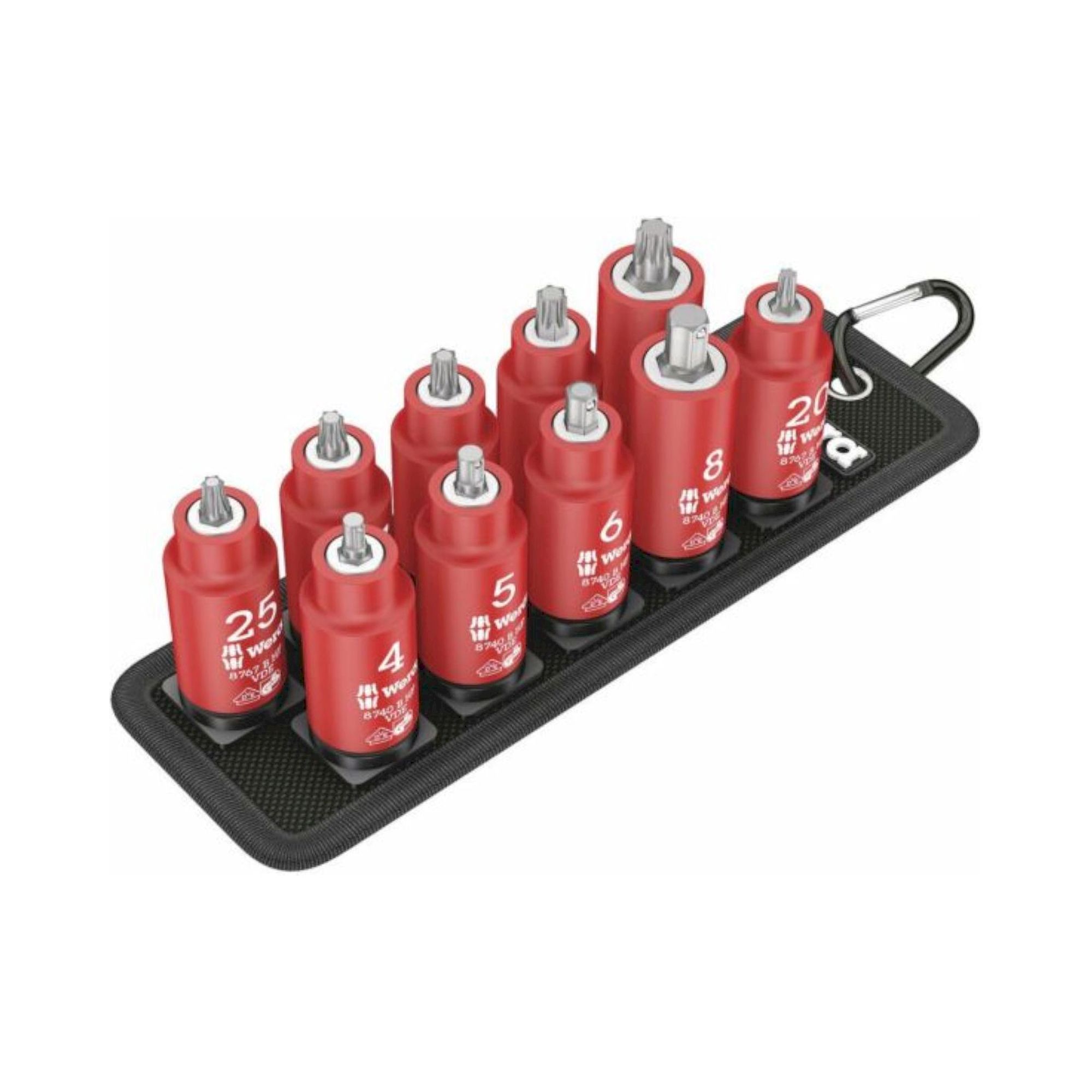 Wera 05004930001. Bitnuss-Satz TORX® / Innensechskant, isoliert, mit Haltefunktion, 3/8"-Antrieb, 11-teilig