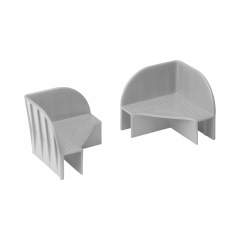 Wez 1004011. Sicherungsecke grau, 100x100x85 mm