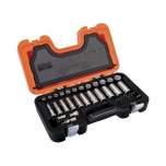 Bahco S330L. 1/4" and 3/8" socket wrench set, metric, hexagon, long version, including ratchet, 53 pieces