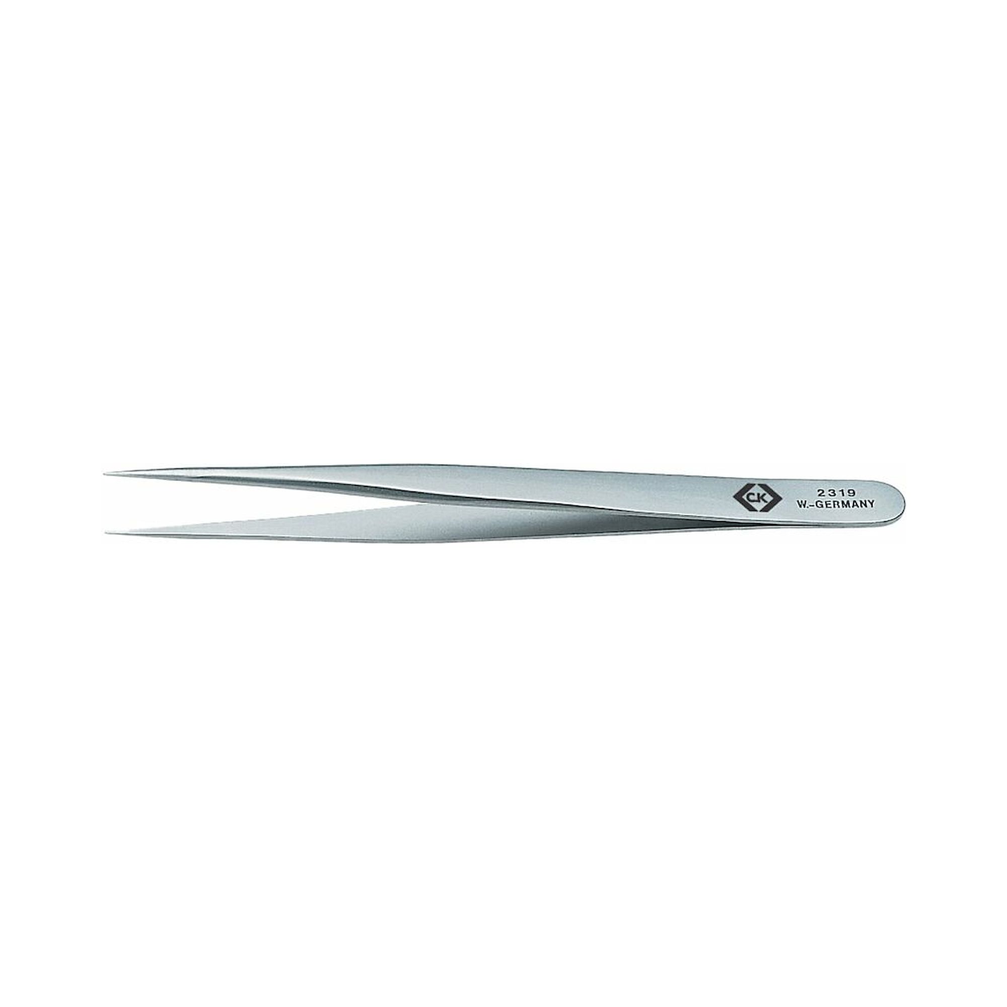 C.K T2319. Precision tweezers, stainless steel, fine and long tips, 120 mm