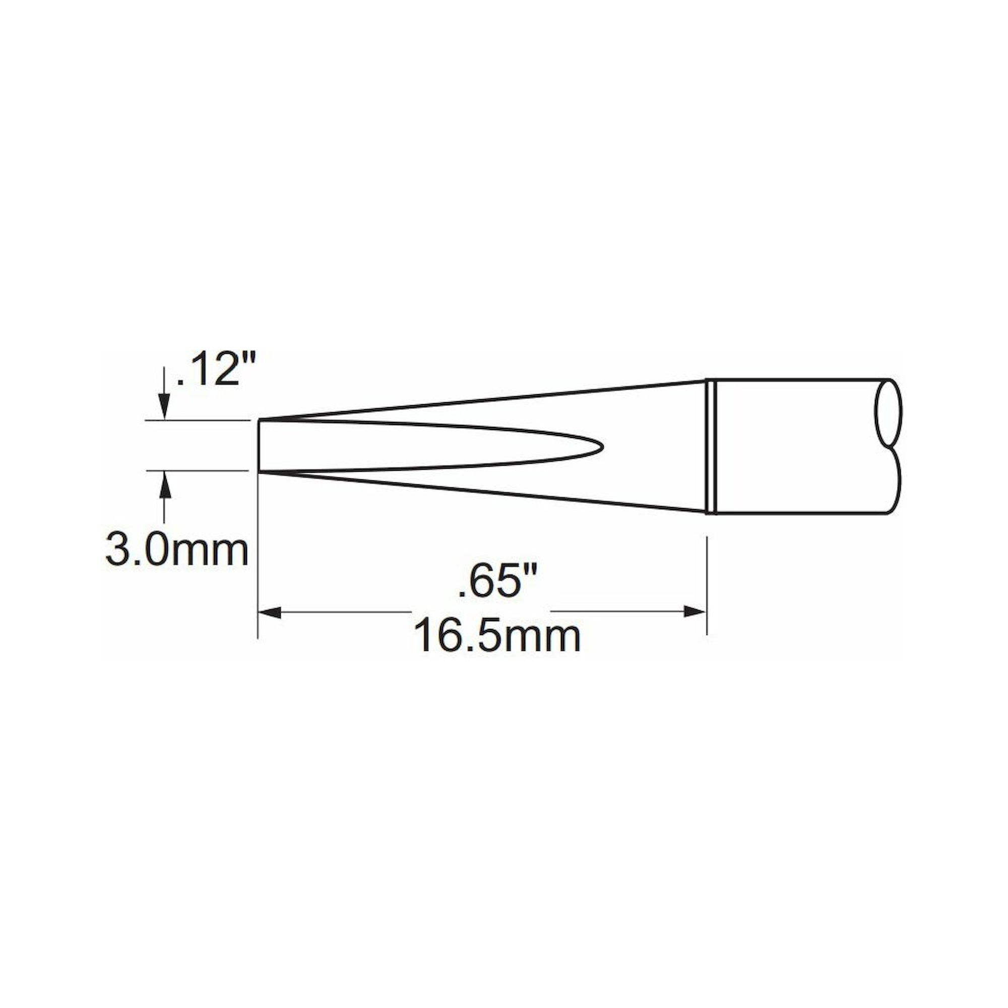 Oki PHT-751384. Lötspitze PHT-Serie, meißelförmig 30°, 3x8 mm