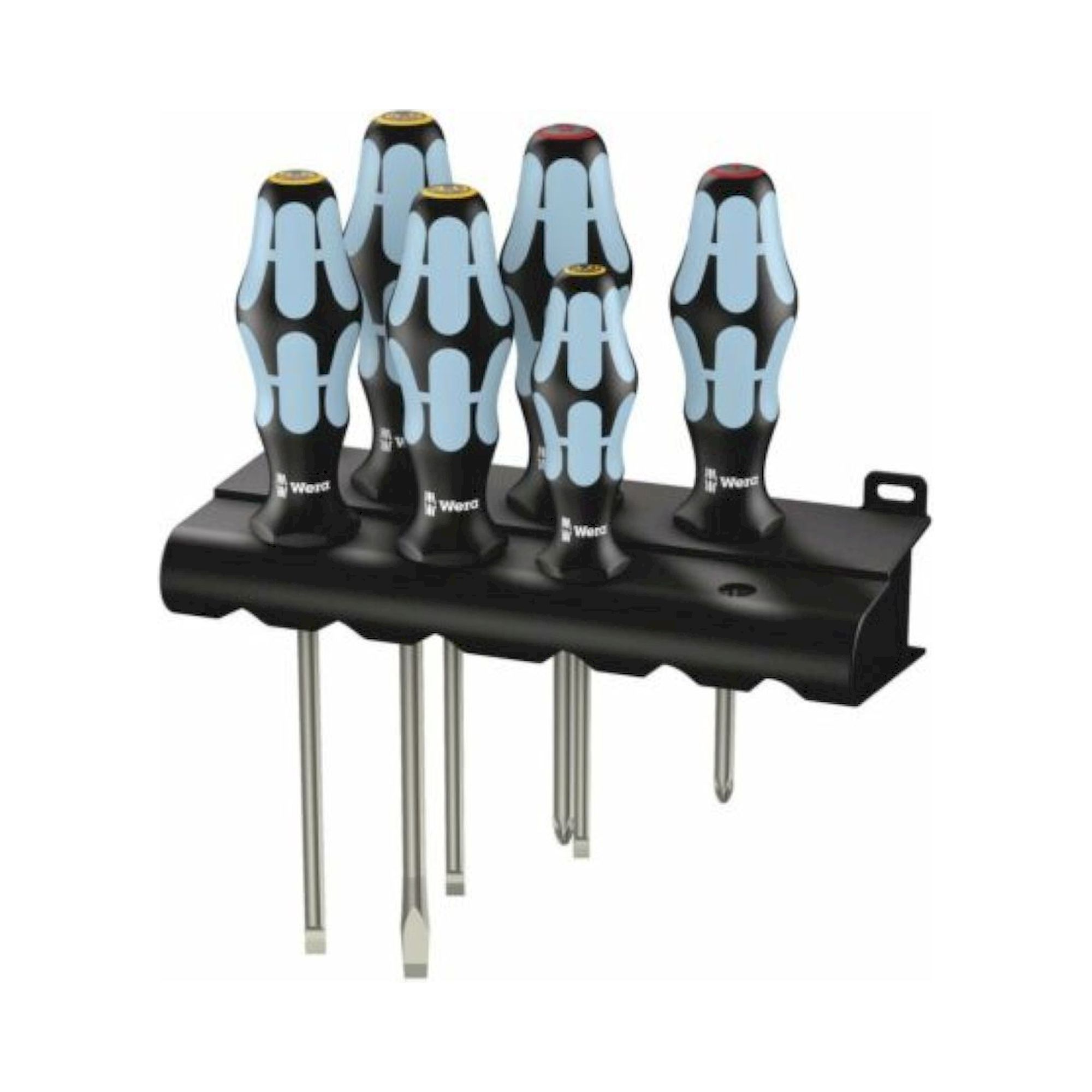 Wera 05032060001. Schraubendrehersatz, Edelstahl + Rack, 6-teilig