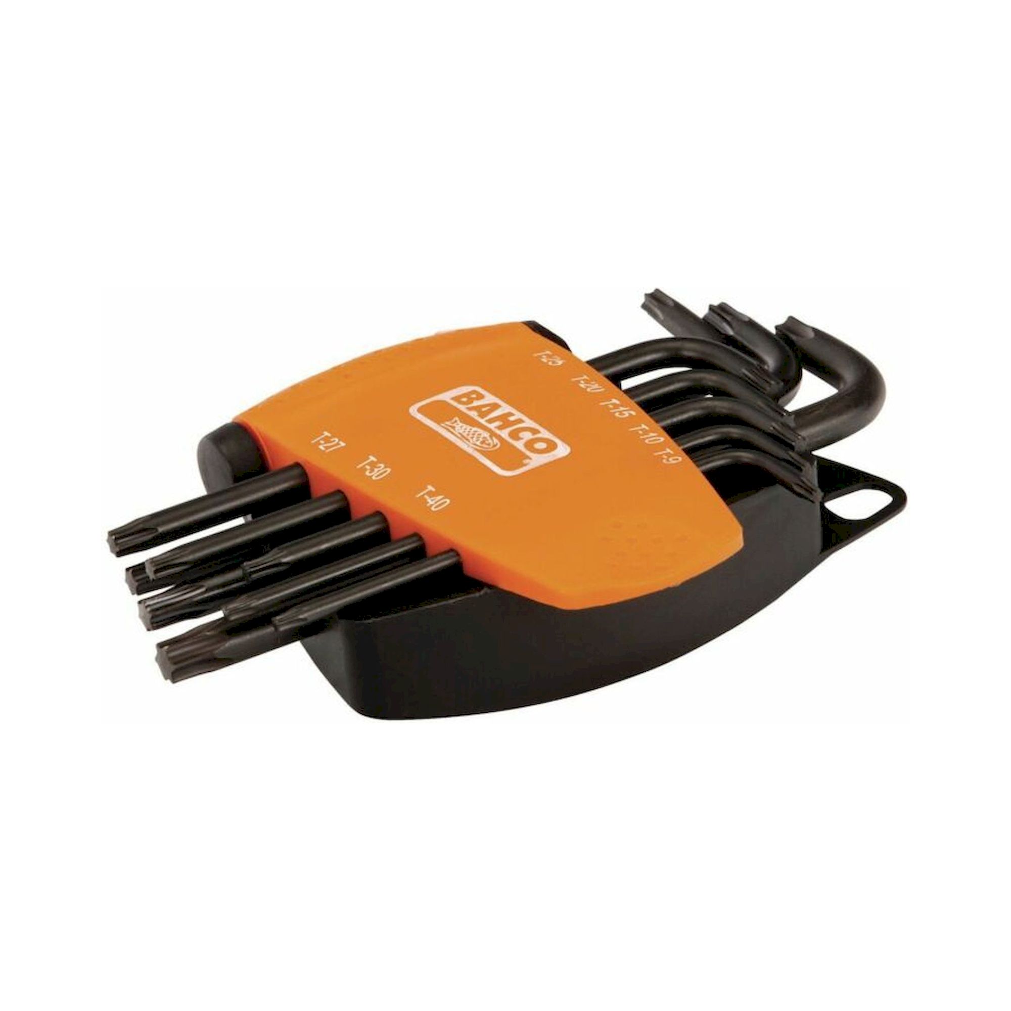 Bahco BE-9585. Langer TORX® Winkelschraubendreher-Satz, phosphatiert, T9 bis T40, 8-teilig