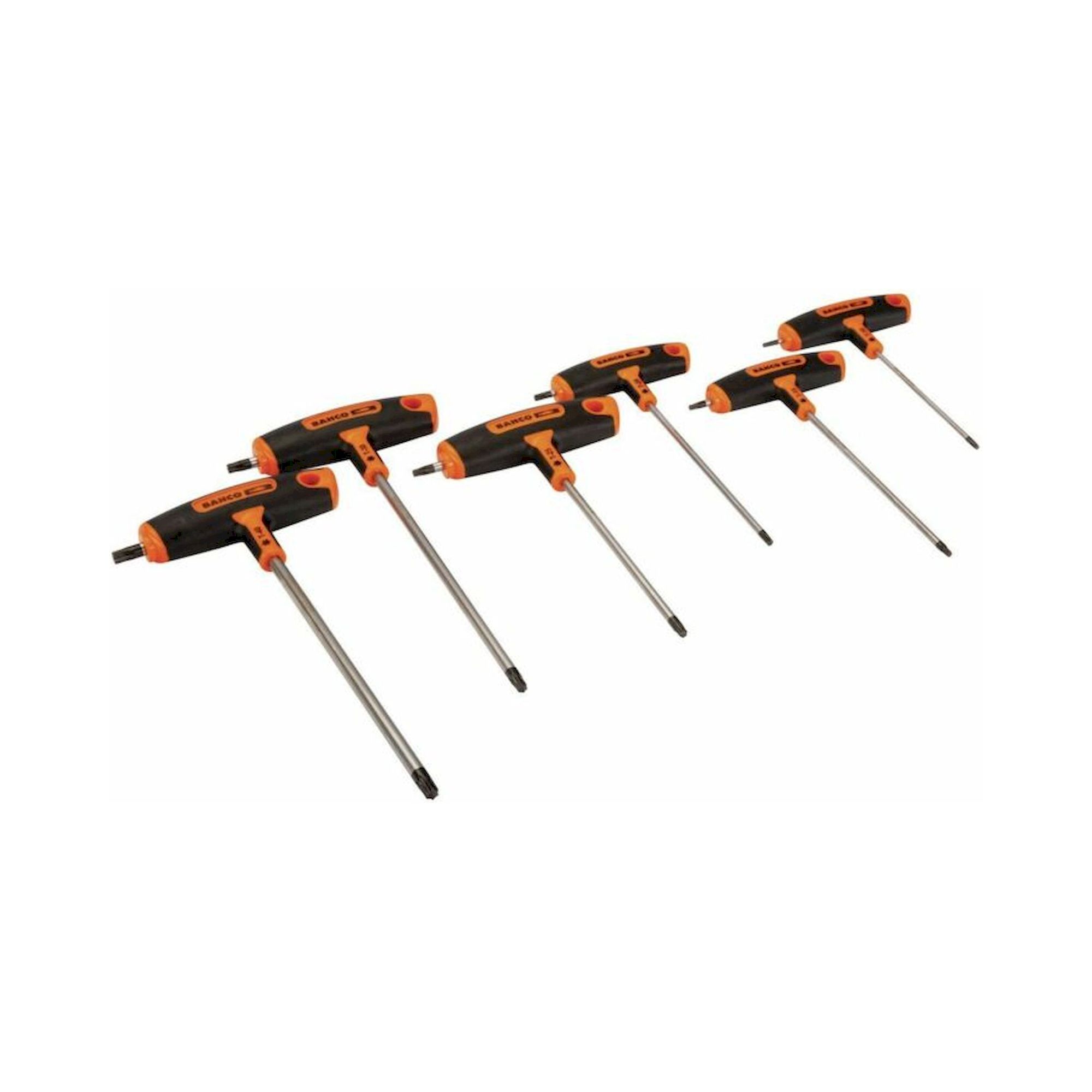 Bahco 903T-2. Satz Schraubendreher mit T-Griff für TORX®, Schrauben T10, T40, 6-teilig