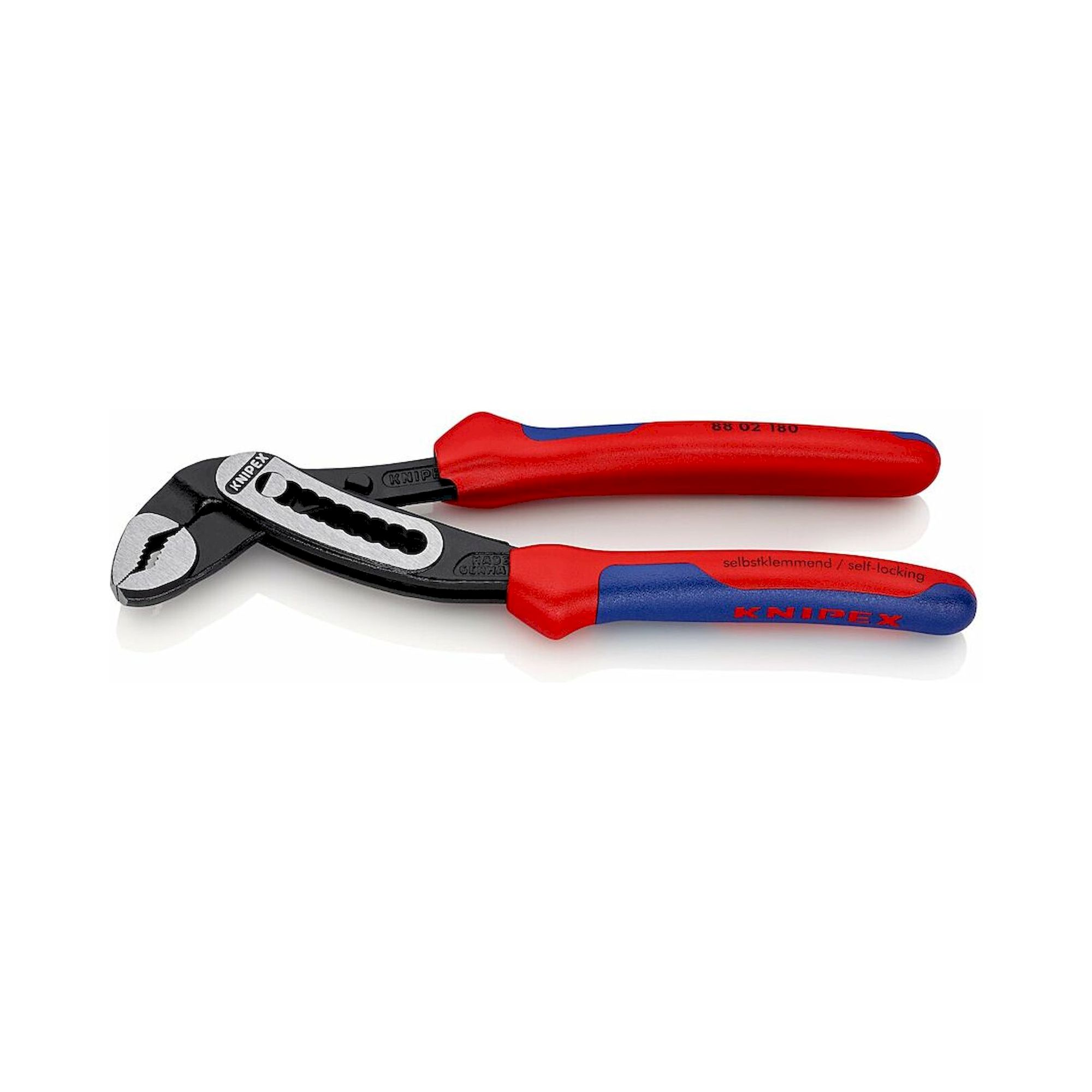 Knipex 88 02 180 SB. Alligator® Wasserpumpenzange mit Mehrkomponenten-Hüllen, schwarz atramentiert, 180 mm (SB-Karte/Blister)