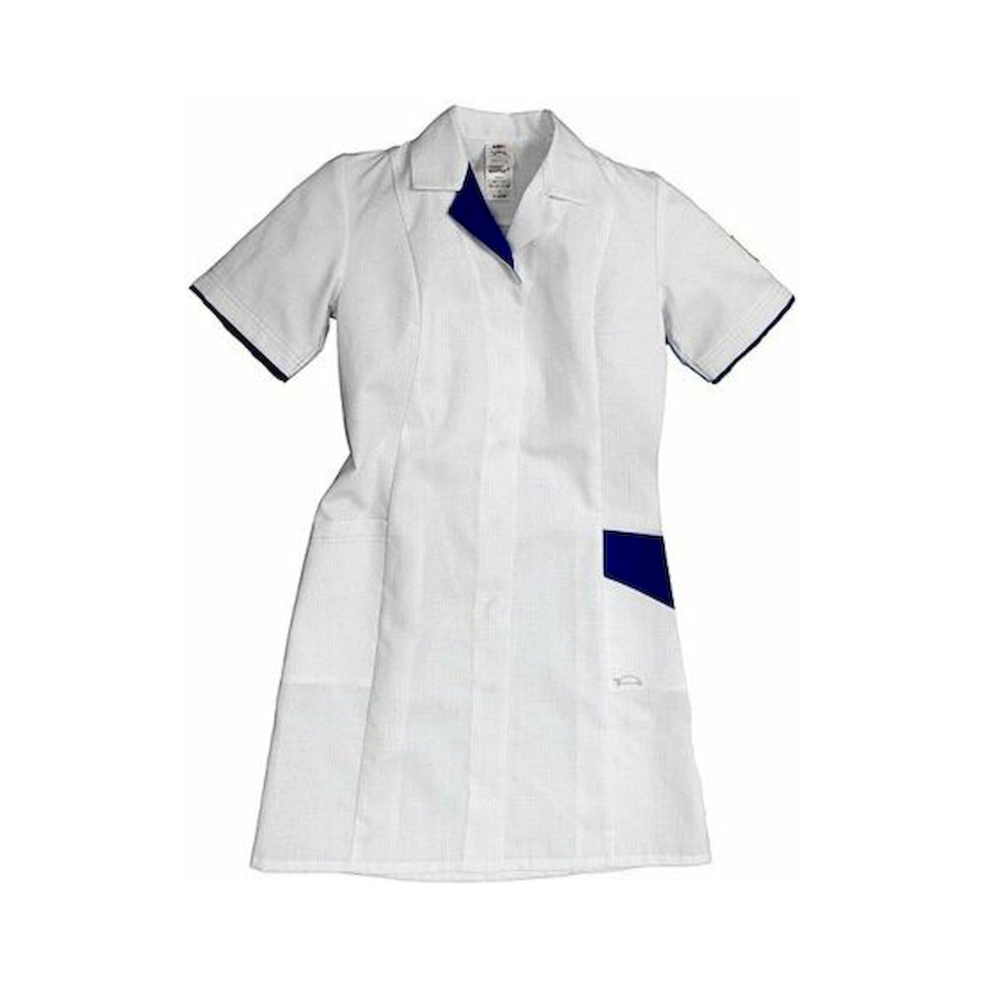 HB Schutzbekleidung 08005 48028 001 2004-S. ESD Arbeitsmantel CONDUCTEX, Damen, kurzarm, 135 g/m², weiß/blau, Größe S