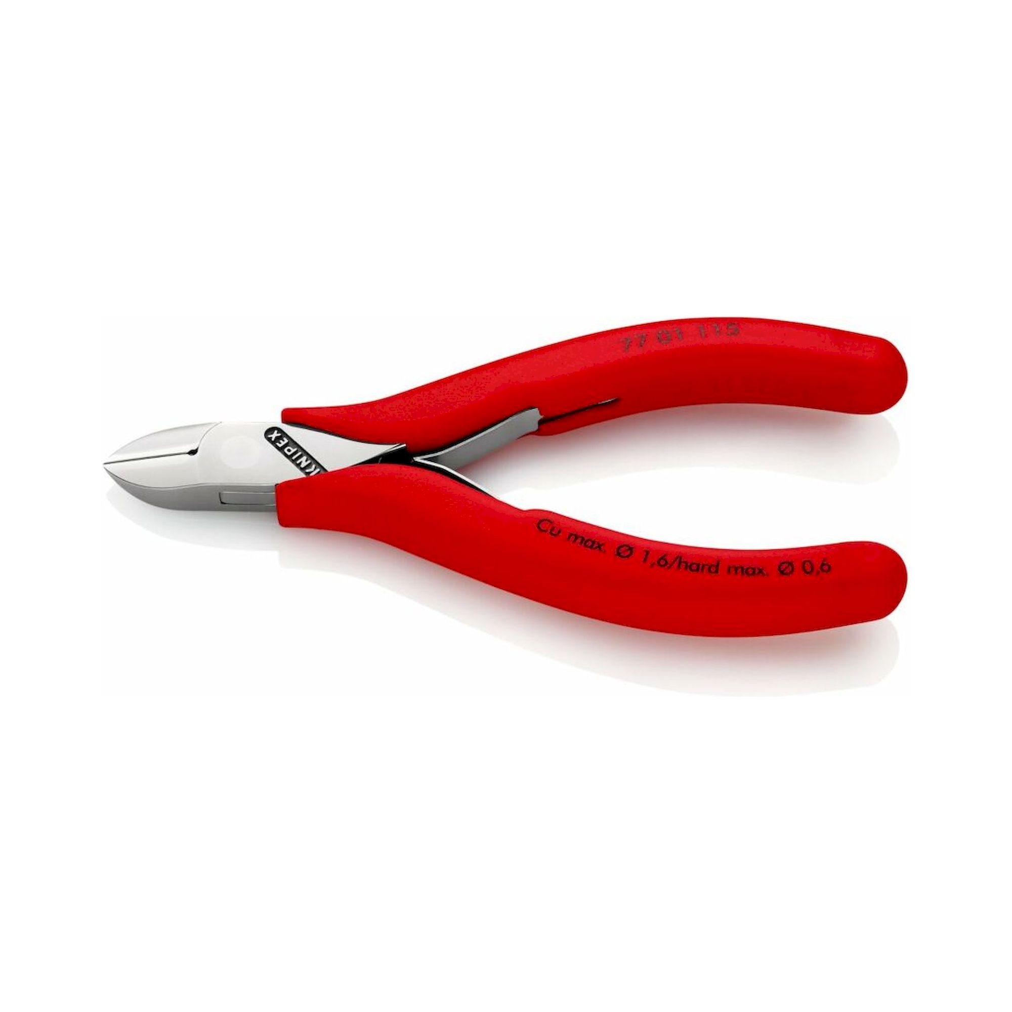 Knipex 77 01 115 SB. Elektronik-Seitenschneider mit Kunststoff überzogen, 115 mm (SB-Karte/Blister)