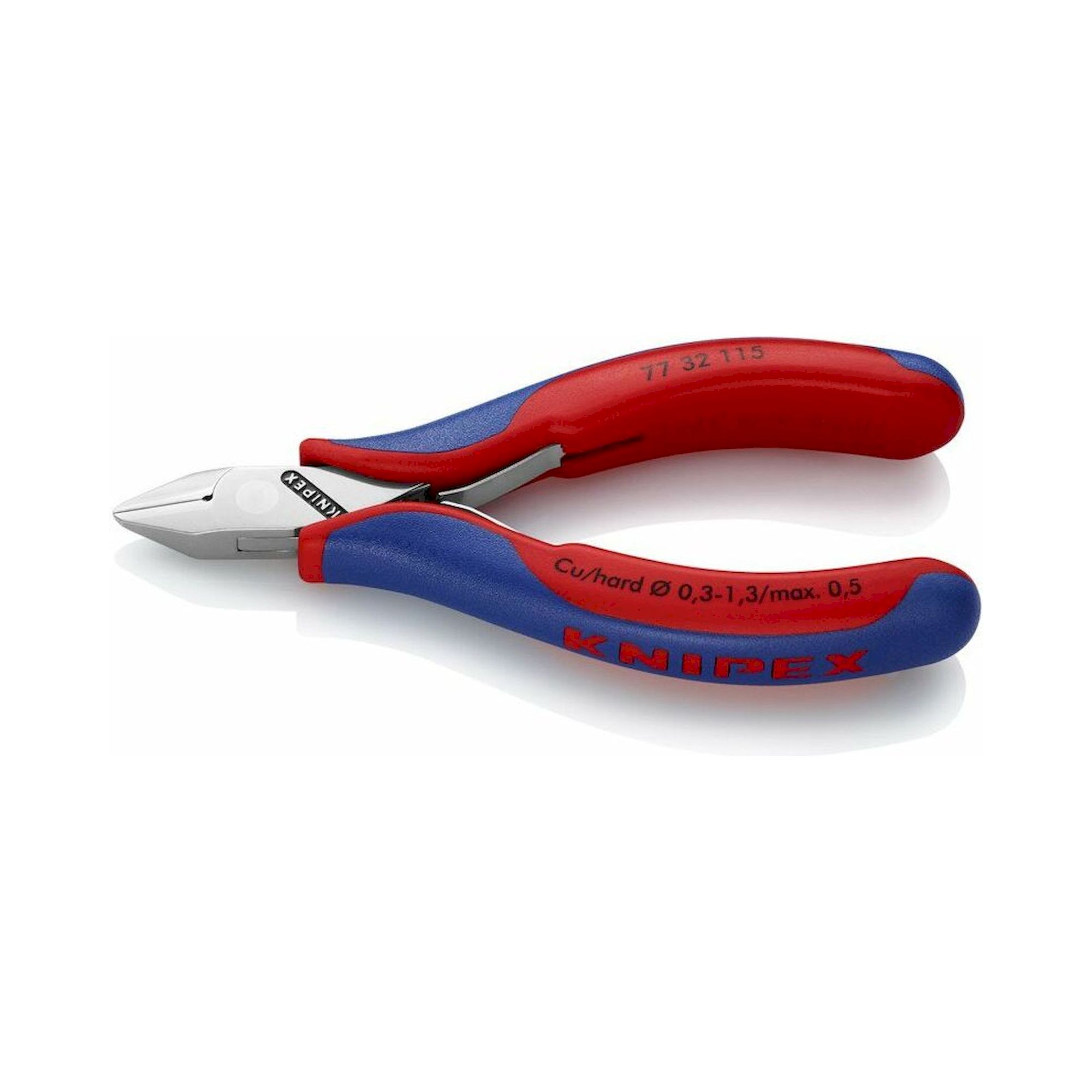 Knipex 77 32 115. Elektronik-Seitenschneider, spitz, mit kleiner Facette, 115 mm