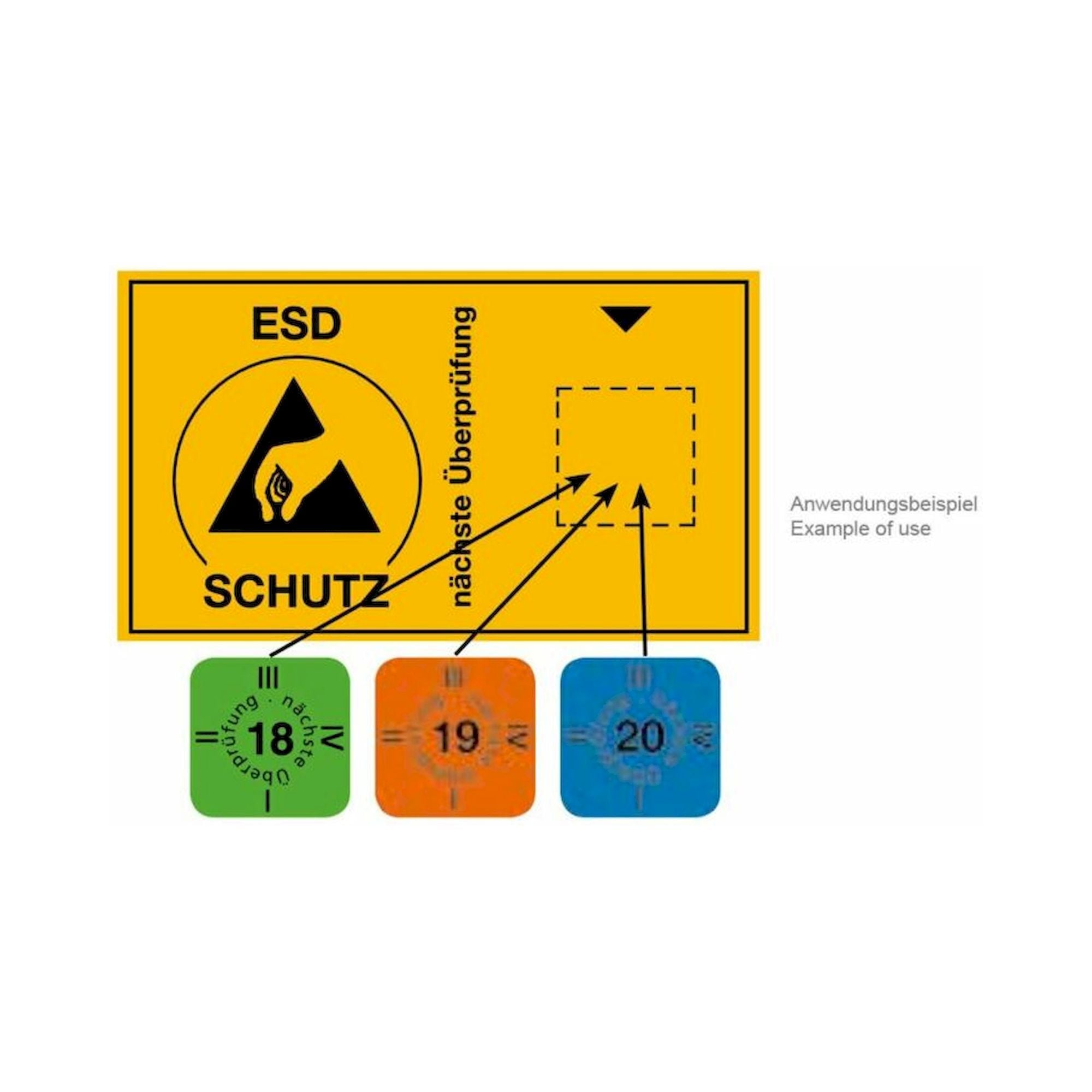 Warmbier 2850.6035.20.D. Datumskleber, 15 x 15 mm himmelblau 2020, 30 St./Bogen, deutsch