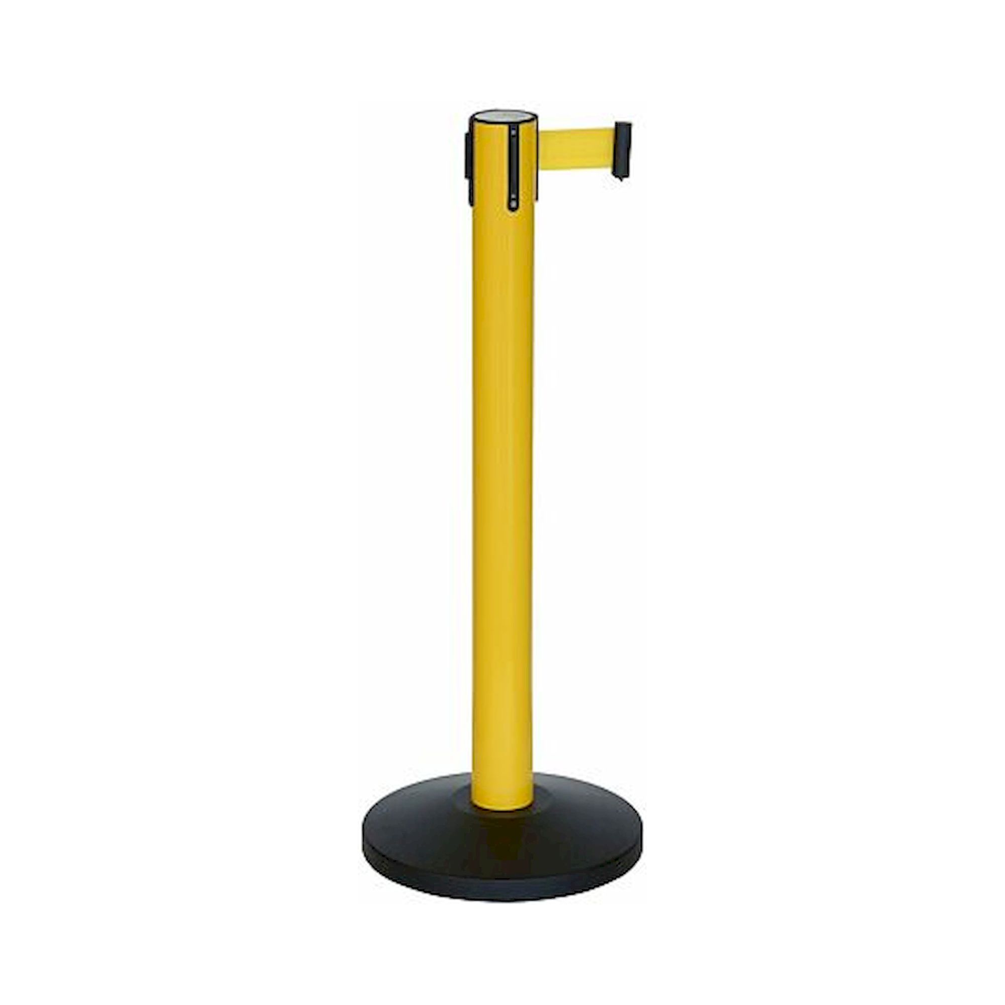 Safeguard SG-GAP-GE-96CM. Gurtabsperrpfosten mit 5m Gurtband "ESD PROTECTED AREA", gelb, 96 cm