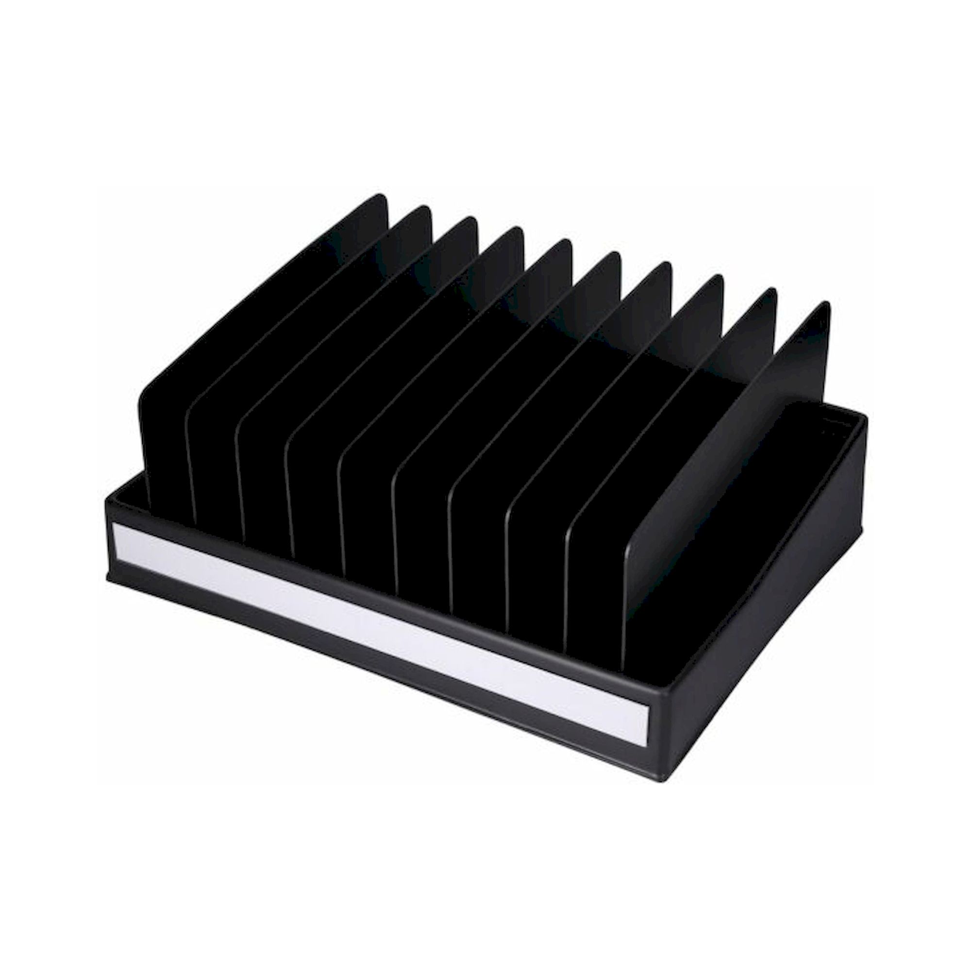 Licefa 2426630. ESD Spulenständer bis Ø 380 mm, 10 variable, Zwischenstege, schwarz, 455 x 360 mm
