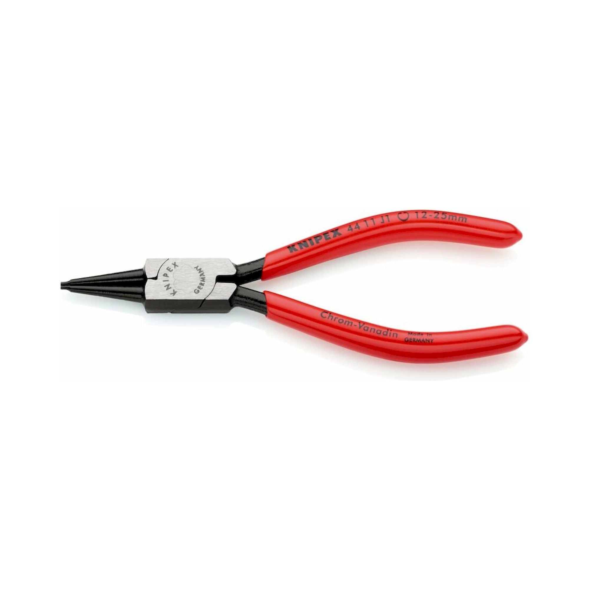 Knipex 44 11 J1 SB. Sicherungsringzange für Innenringe in Bohrungen mit Kunststoff überzogen, schwarz atramentiert, 140 mm (SB-Karte/Blister)