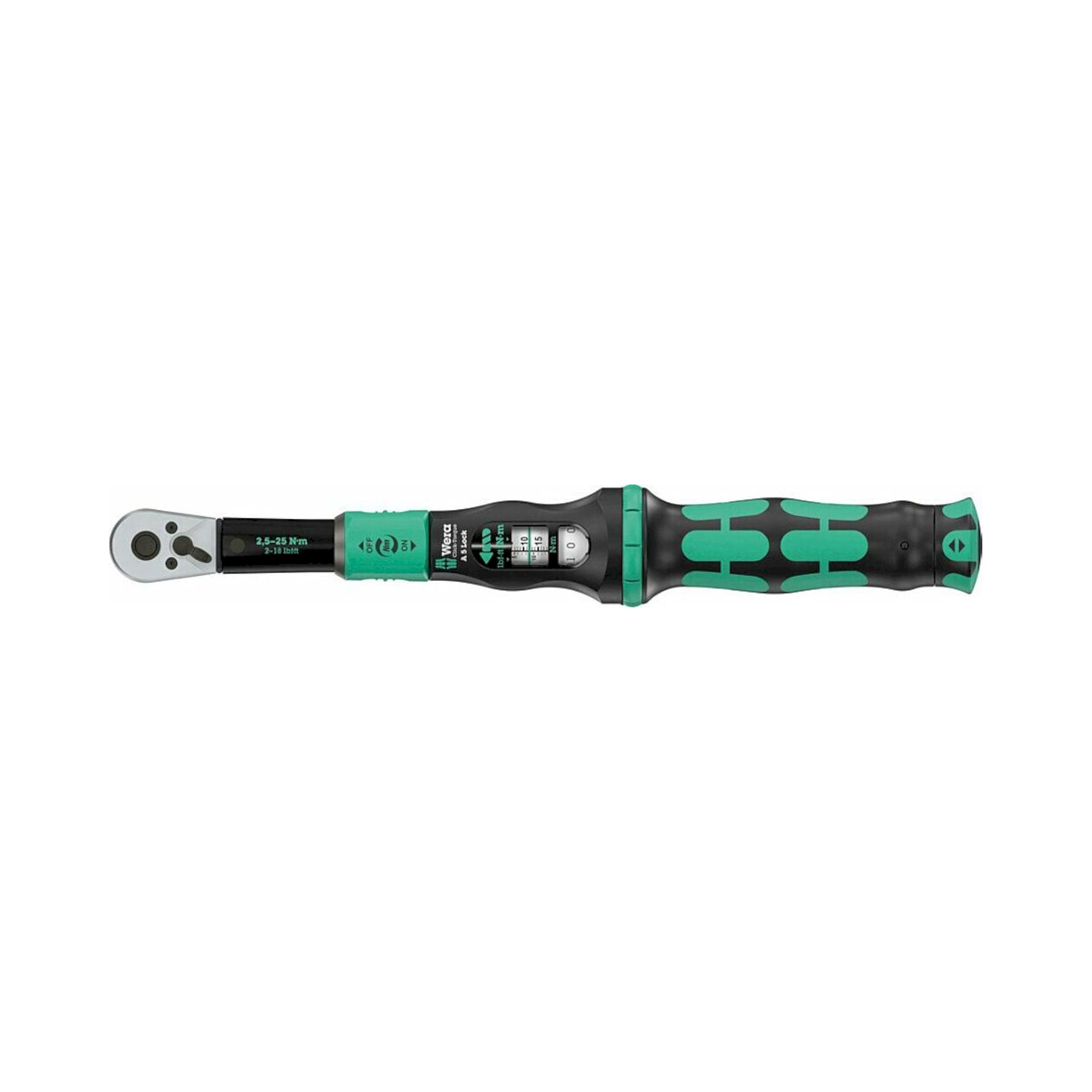Wera 05075690001. Drehmomentschlüssel, einstellbar, Torque Lock Funktion, Umschaltknarre, Rechtsanzug, 1/4", 2,5-25 Nm