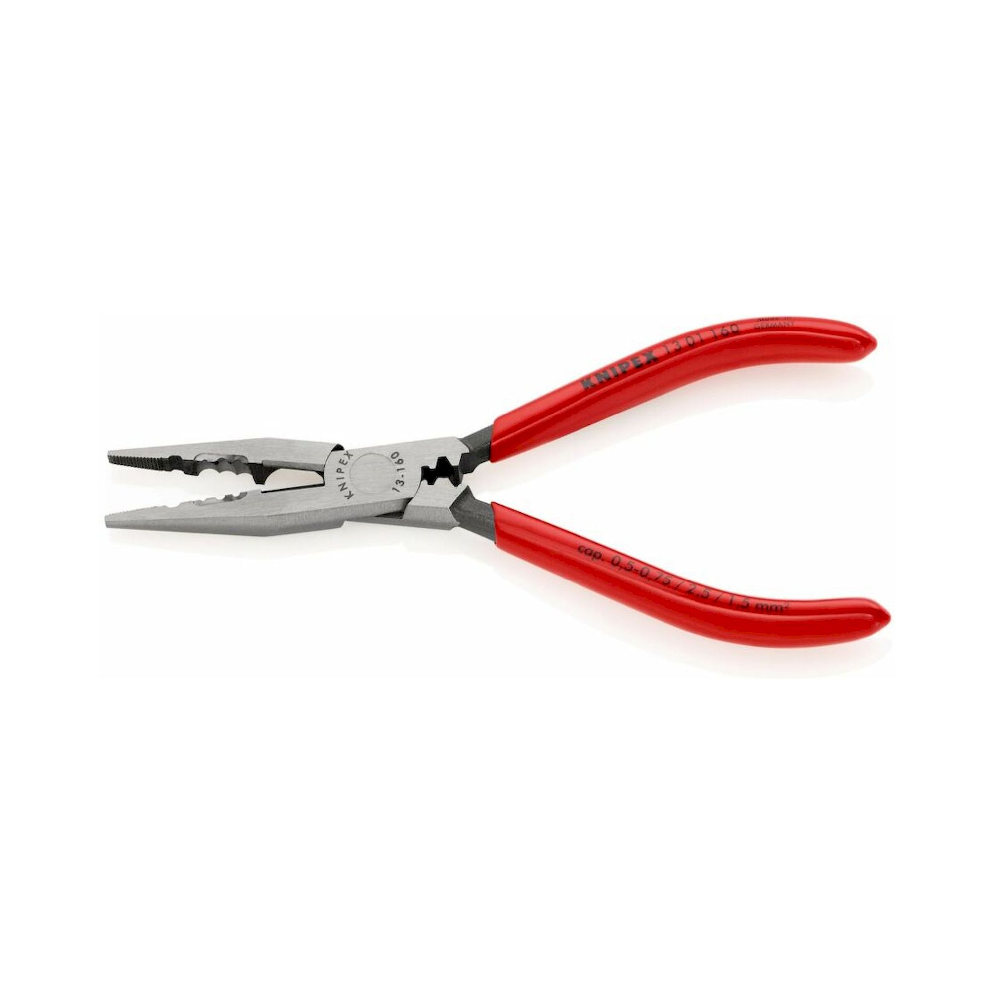 Knipex 13 01 160 SB. Verdrahtungszange mit Kunststoff überzogen, schwarz atramentiert, 160 mm (SB-Karte/Blister)
