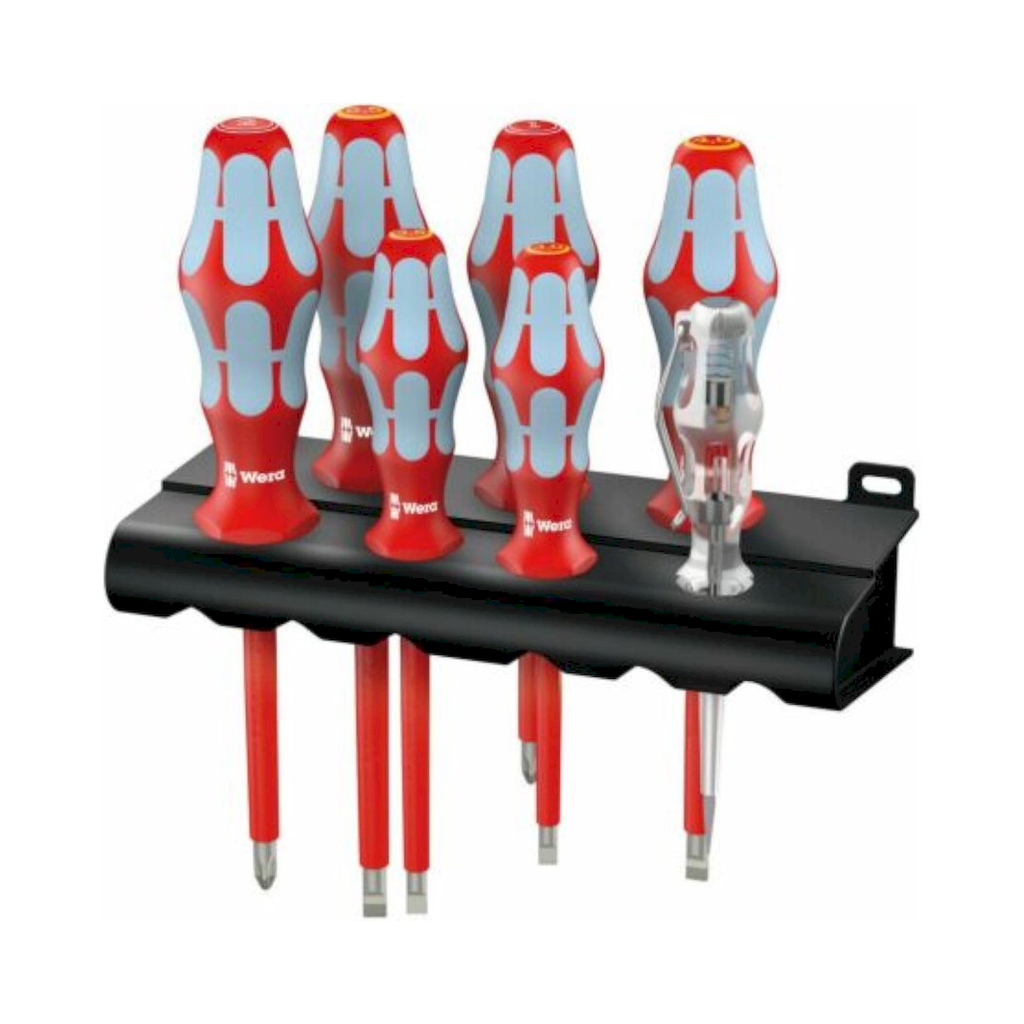 Wera 05022728001. Schraubendrehersatz, Edelstahl + Rack, 7-teilig