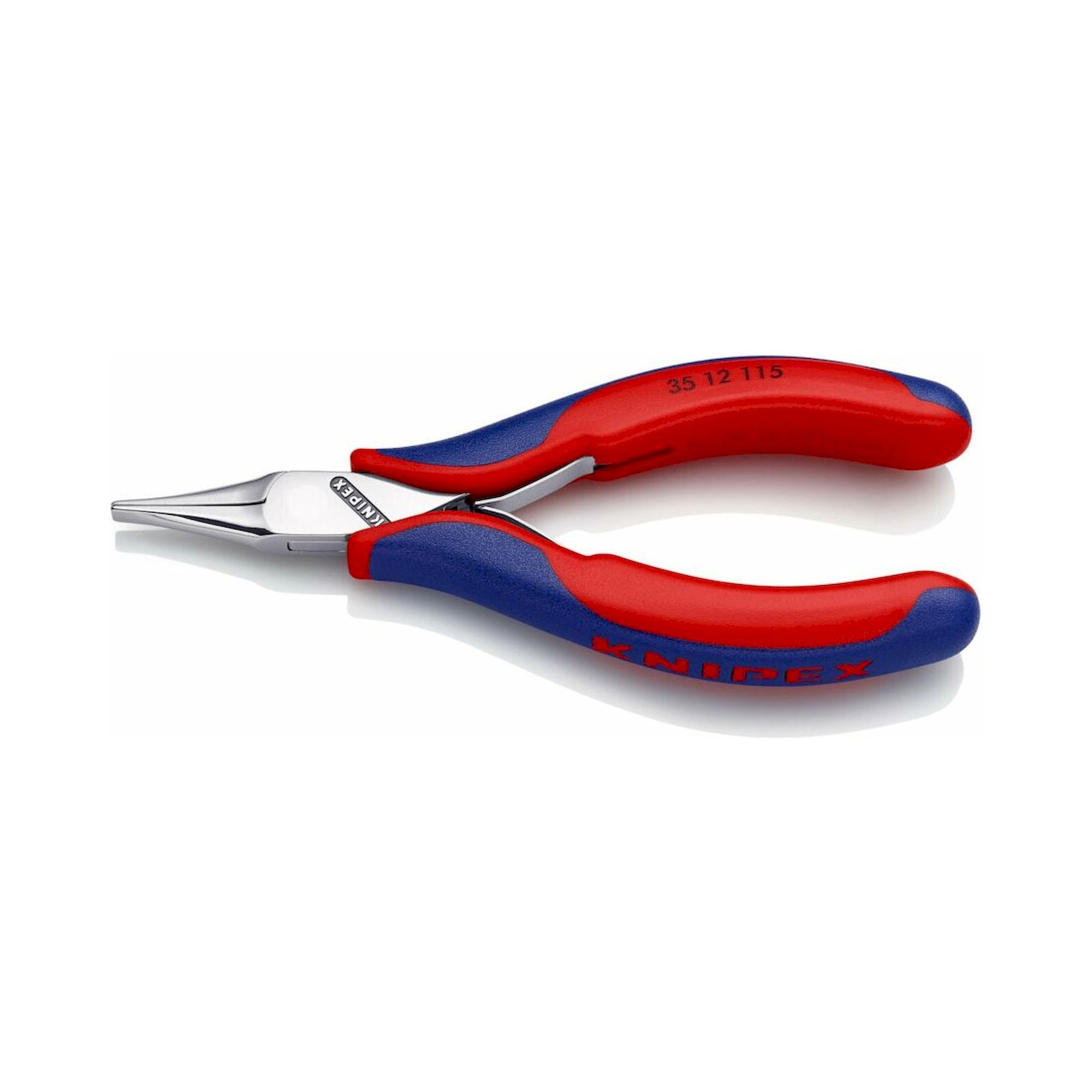 Knipex 35 12 115 SB. Elektronik-Greifzange mit Mehrkomponenten-Hüllen, Spitzndicke: 4 mm, 115 mm (SB-Karte/Blister)