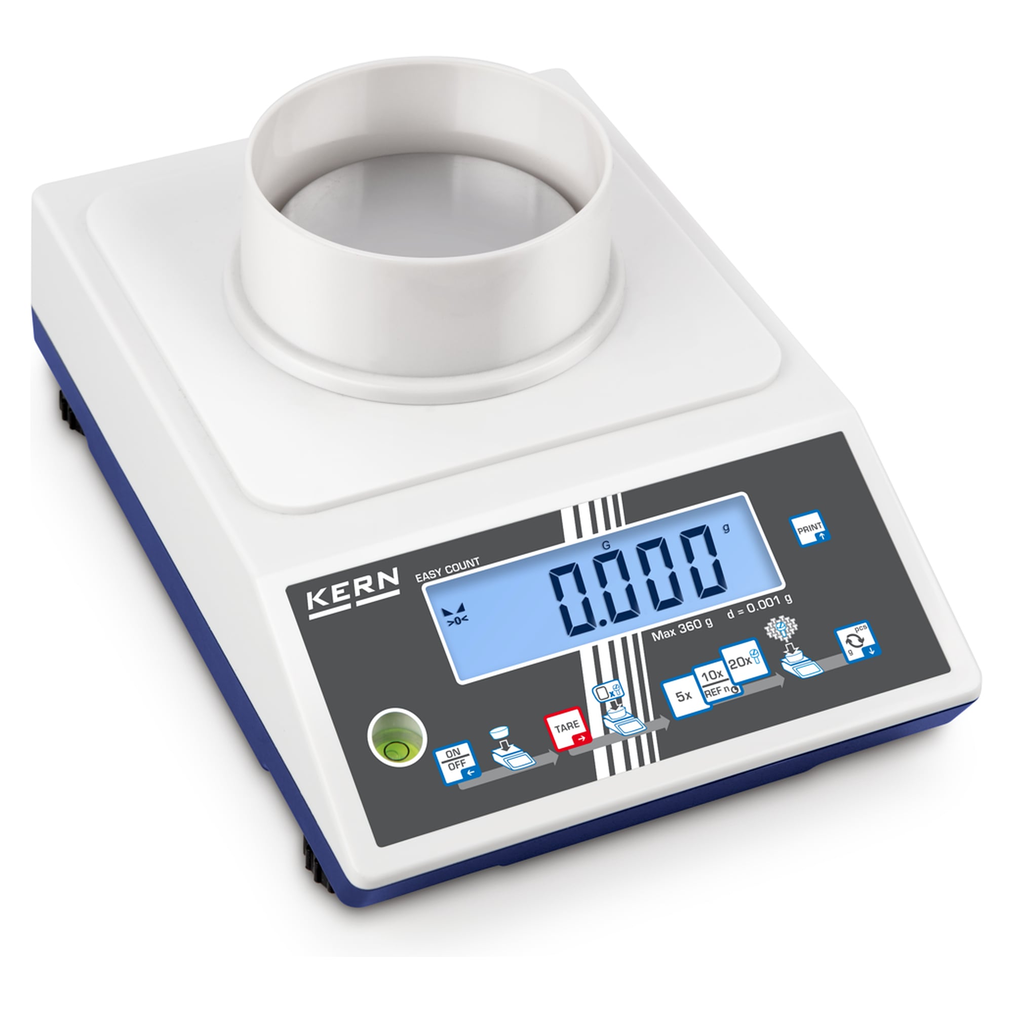 IoT-Line Zählwaage 360 g Ablesbarkeit 0,001 g - KERN CKE 360-3