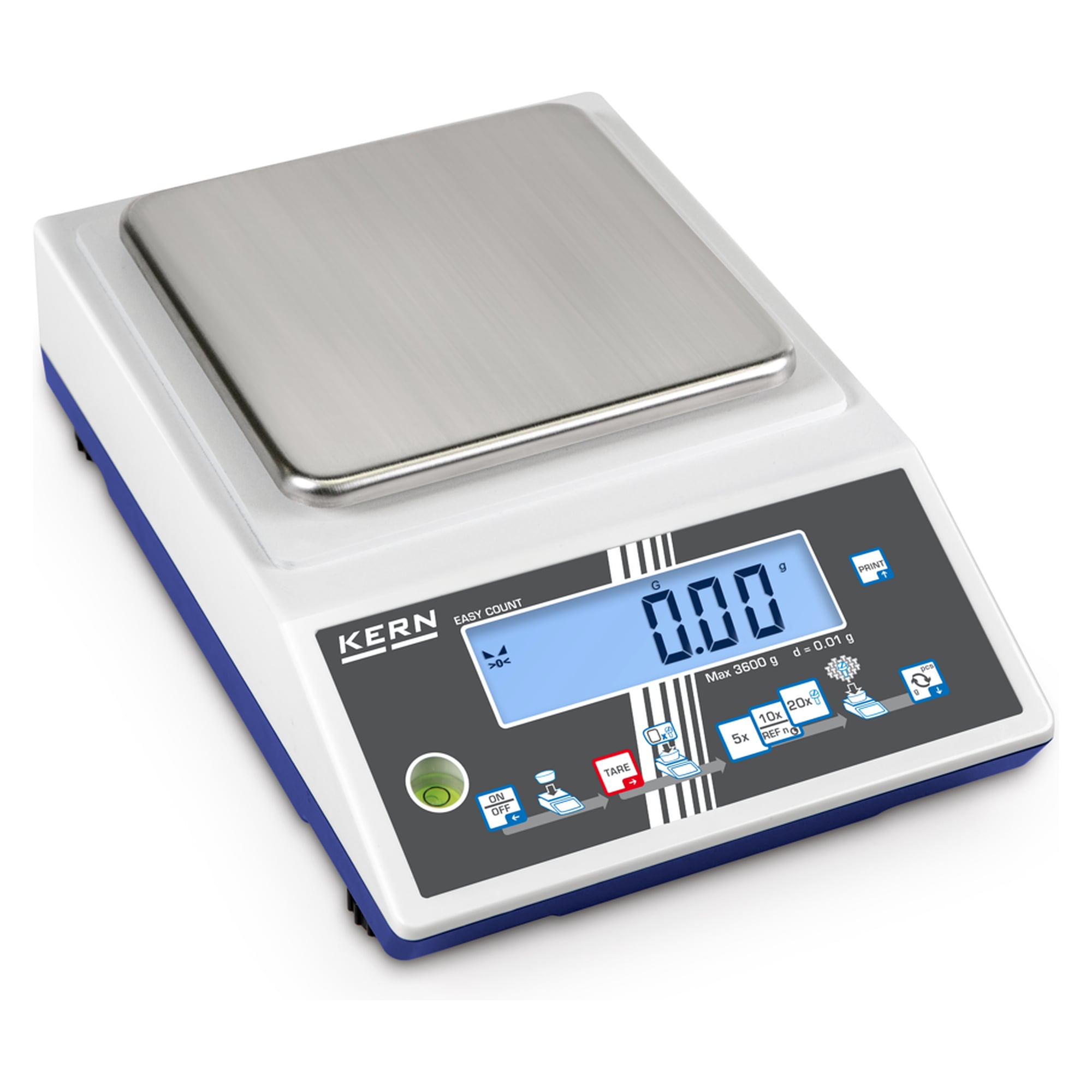 IoT-Line Zählwaage 3600 g Ablesbarkeit 0,01 g - KERN CKE 3600-2