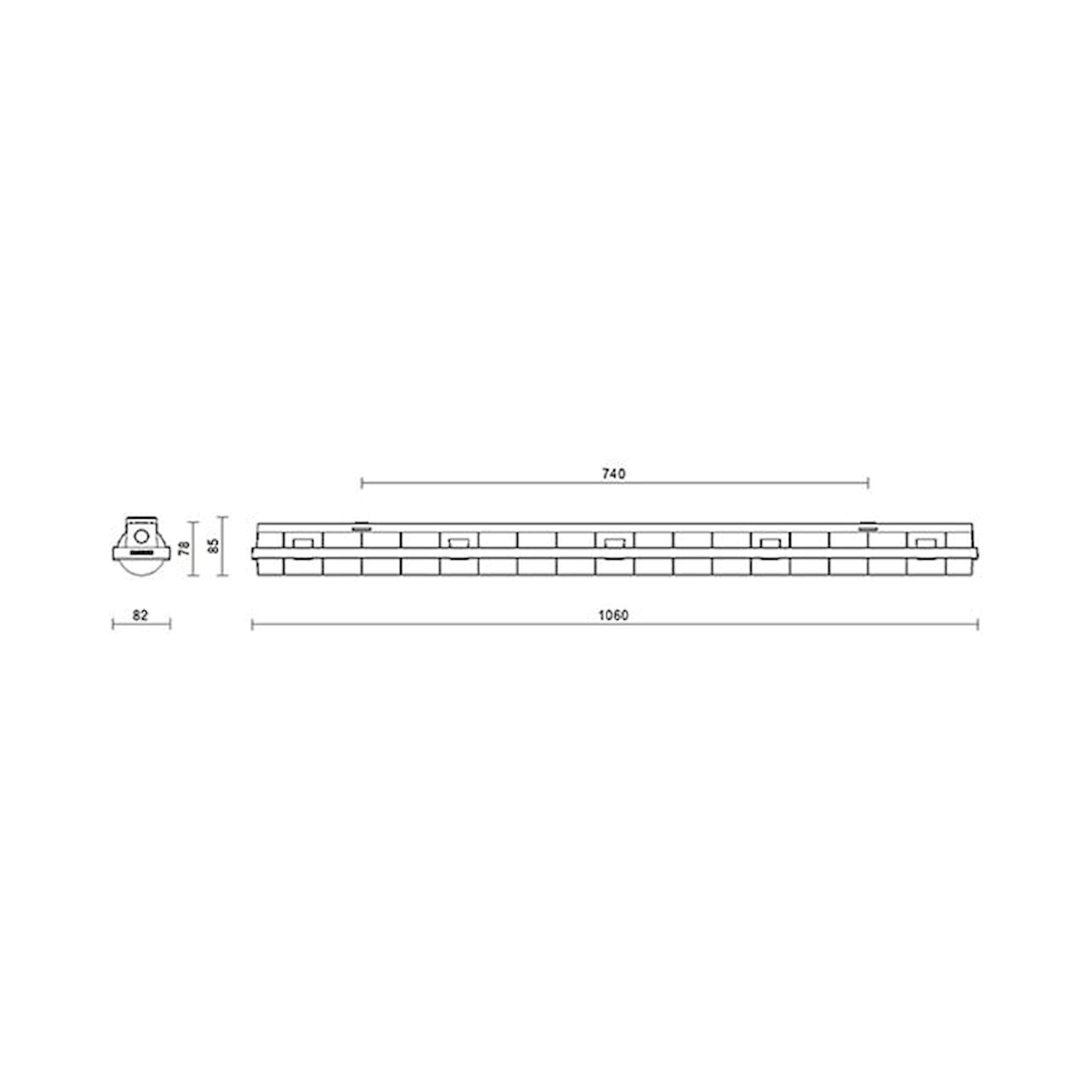 Glamox COSMO LED luminaire, 3500 lm, 4000 K, switchable