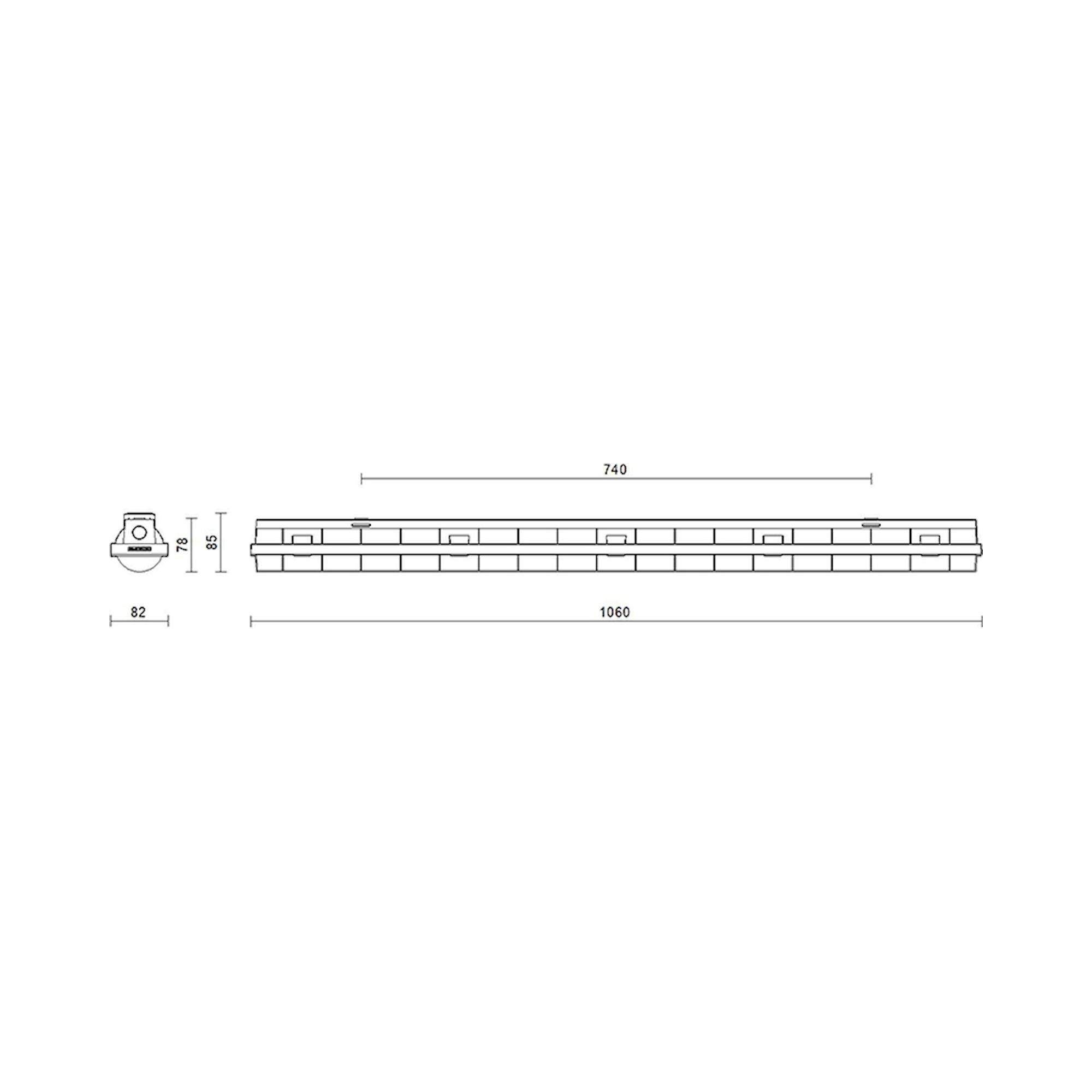 Glamox COSMO luminaire LED, 6000 lm, 3000 K, commutable