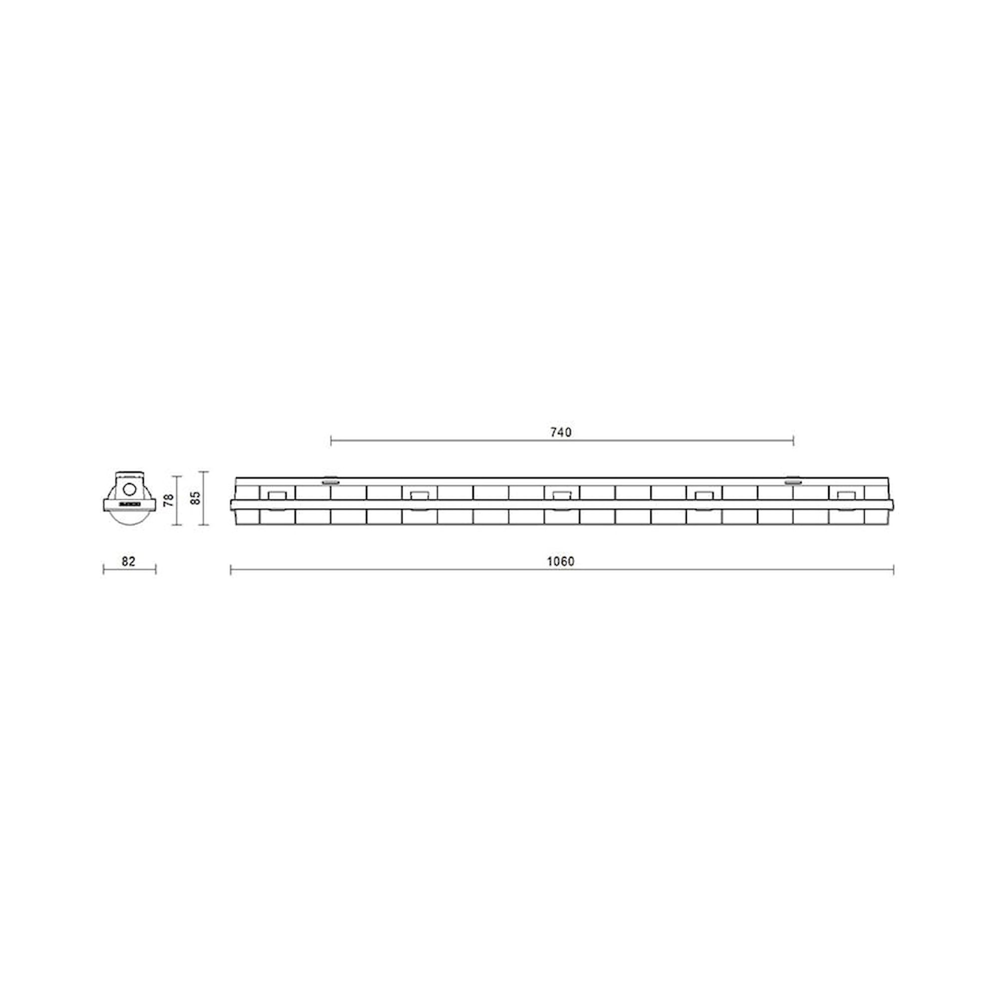Glamox COSMO luminaire LED, 4400 lm, 4000 K, commutable