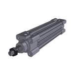 SMC CP96KDB40-200C. CP96K(D), ISO-Zylinder (ISO15552), doppeltwirkend, einseitige / durchgehende Kolbenstange, verdrehgesichert mit pneumatischer und elastischer Dämpfung beidseitig