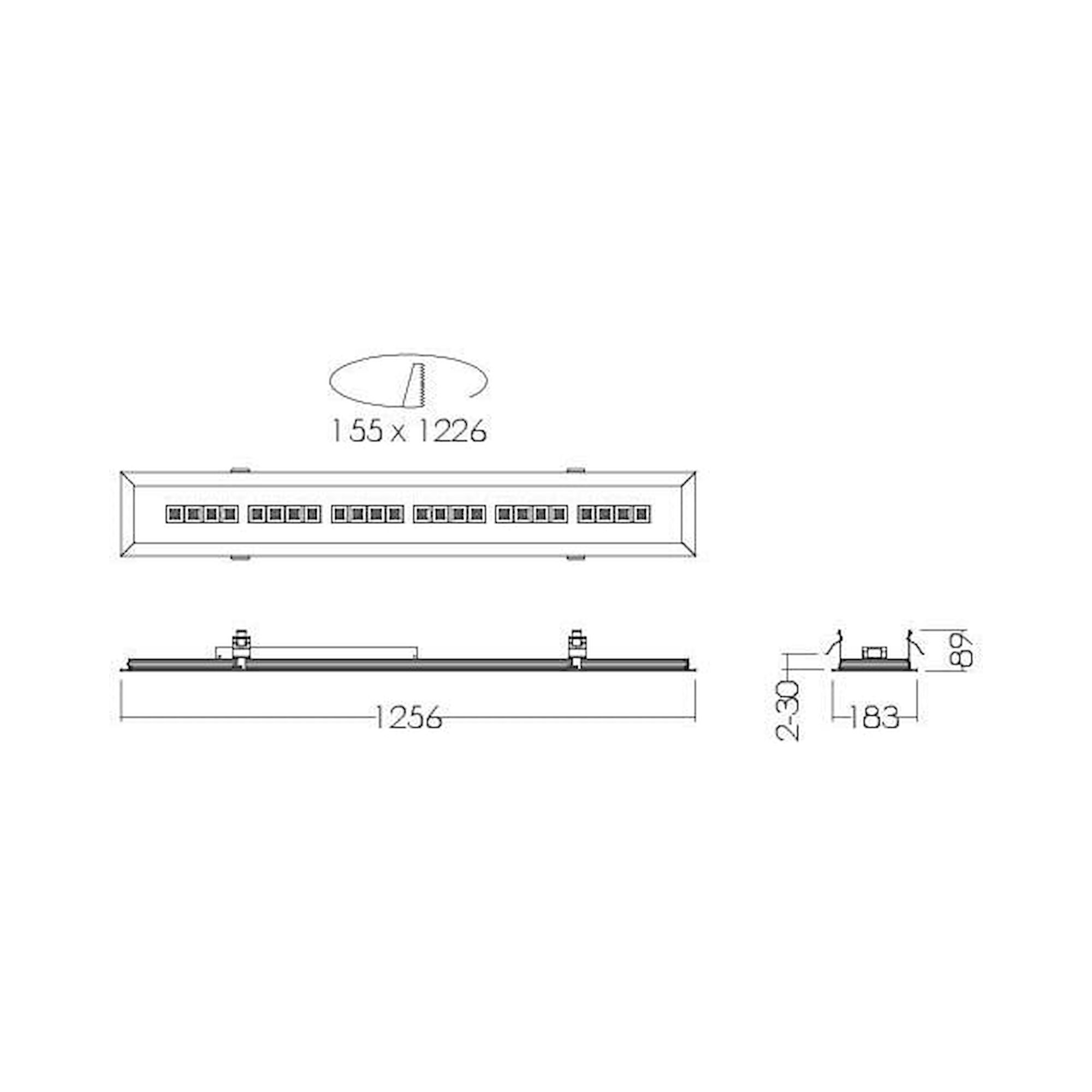 Glamox CREP-R155x1226 luminaire encastré, 2600 lm, 4000 K, à gradation DALI